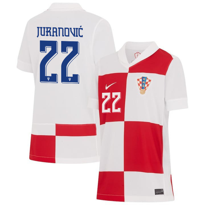 Josip Juranović 22 Croatia National Team 2024 Home YOUTH Jersey - White