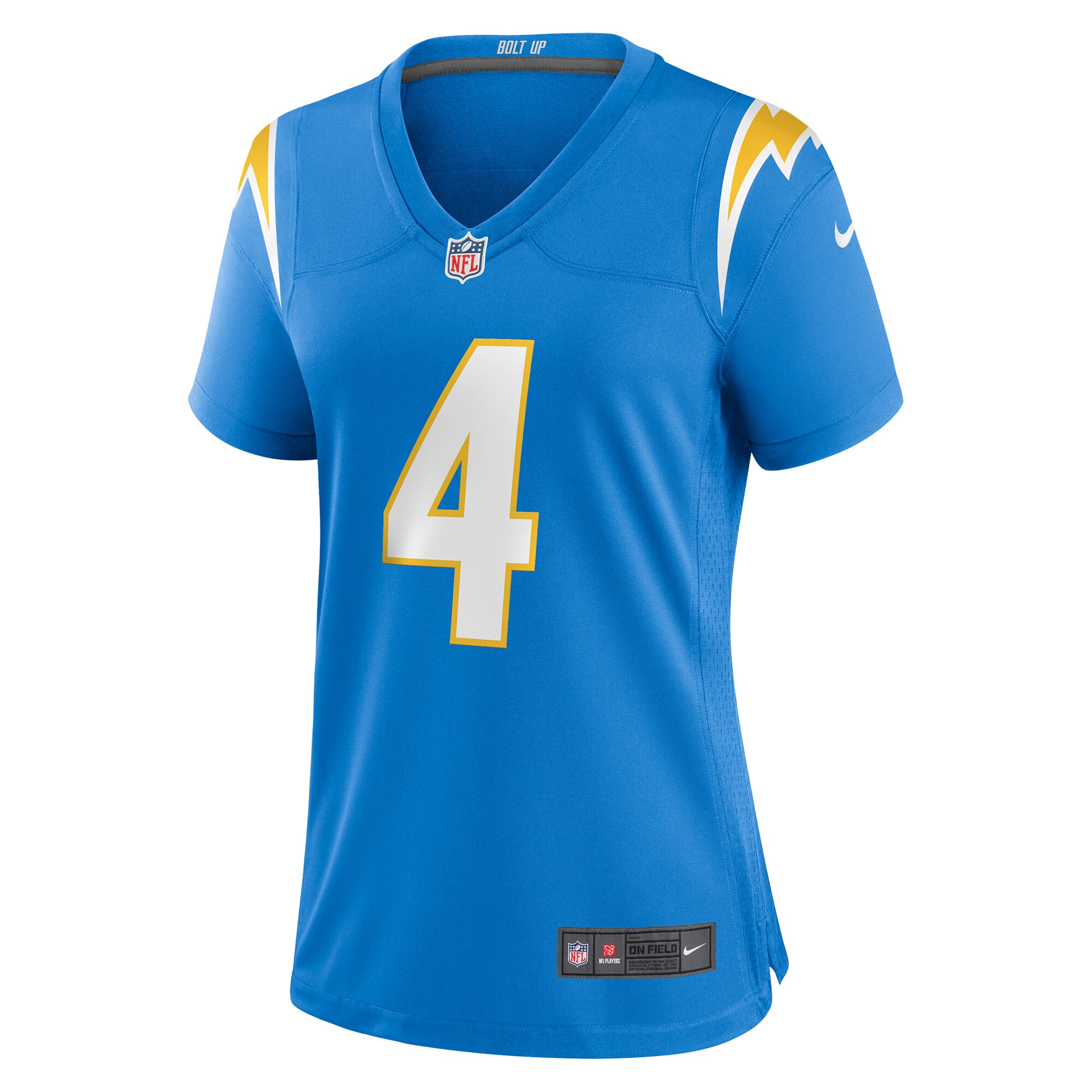 Gus Edwards Los Angeles Chargers  Women's  Game Jersey -  Powder Blue