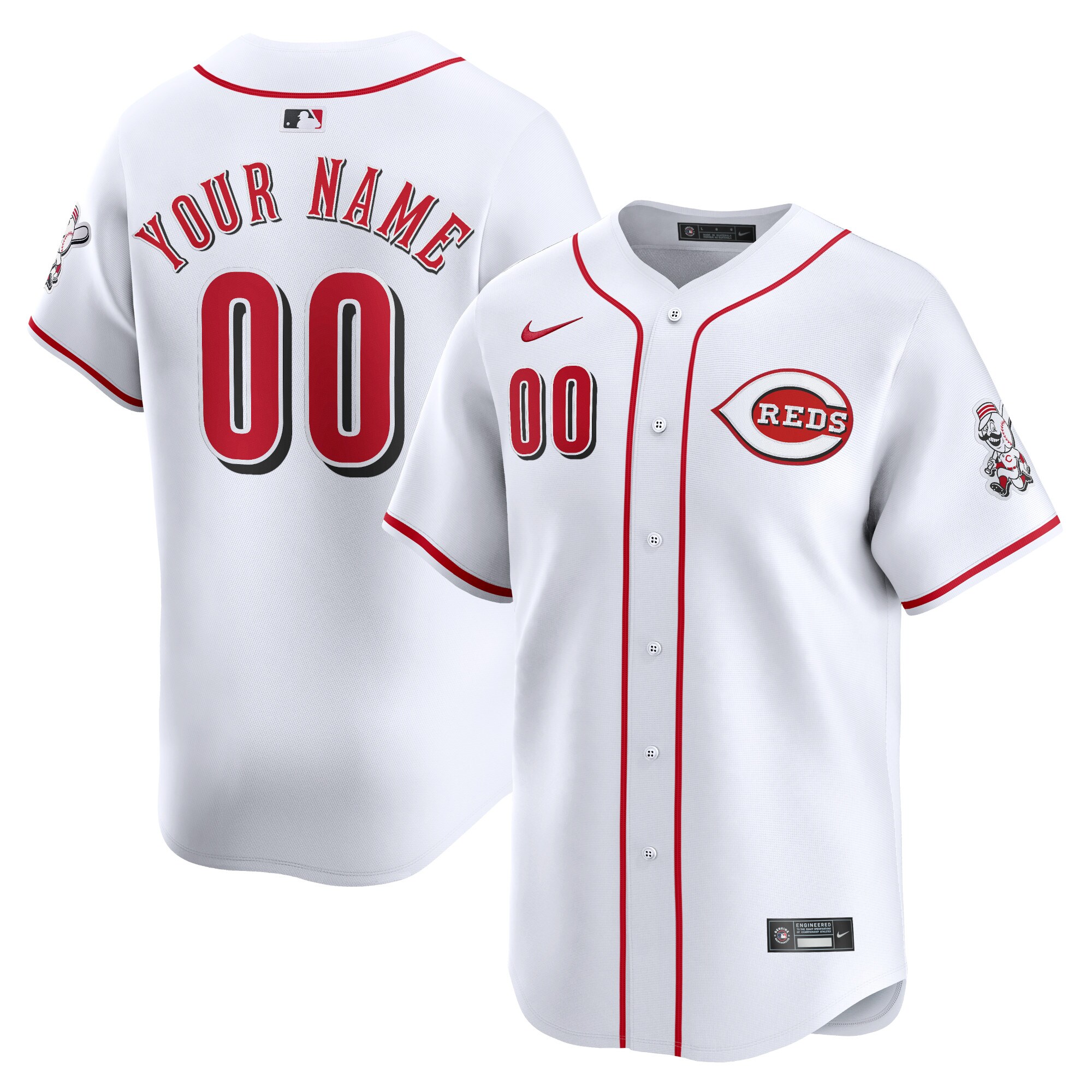 Cincinnati Reds  Youth Home Limited Custom Jersey - White