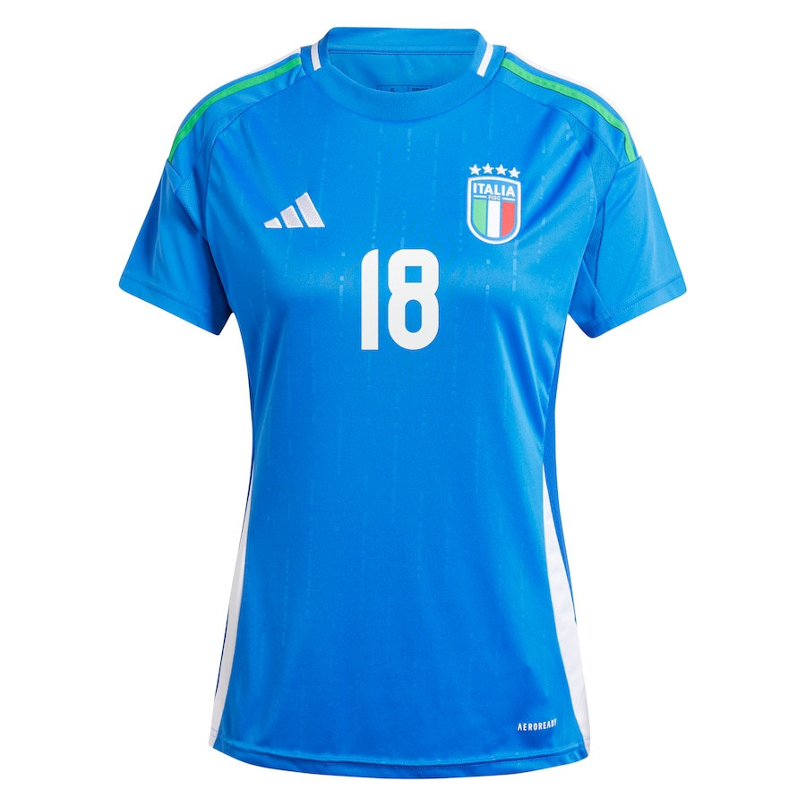 Nicolo Barella 18 Italy National Team 2024 Home Women Jersey - Blue
