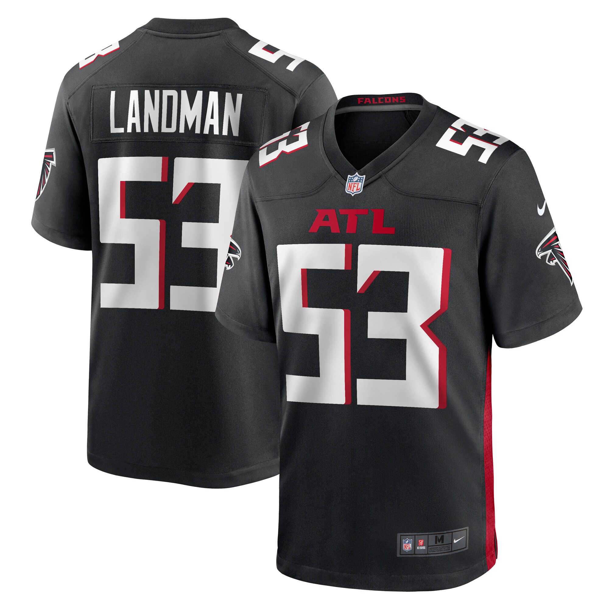Nate Landman Atlanta Falcons  Team Game Jersey -  Black