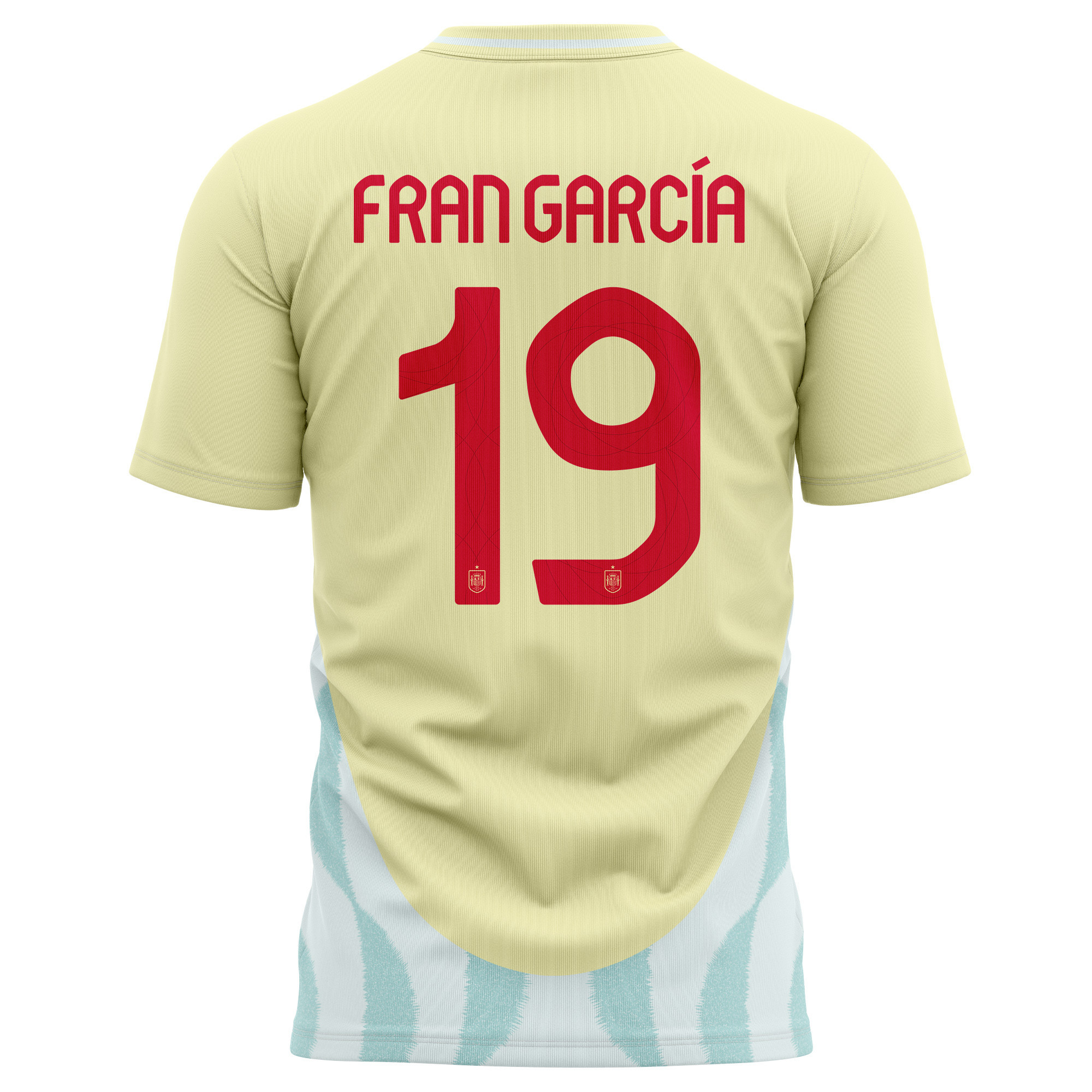 Fran García 19 Spain National Team 2024 Away Kits AOP T-shirt - Yellow
