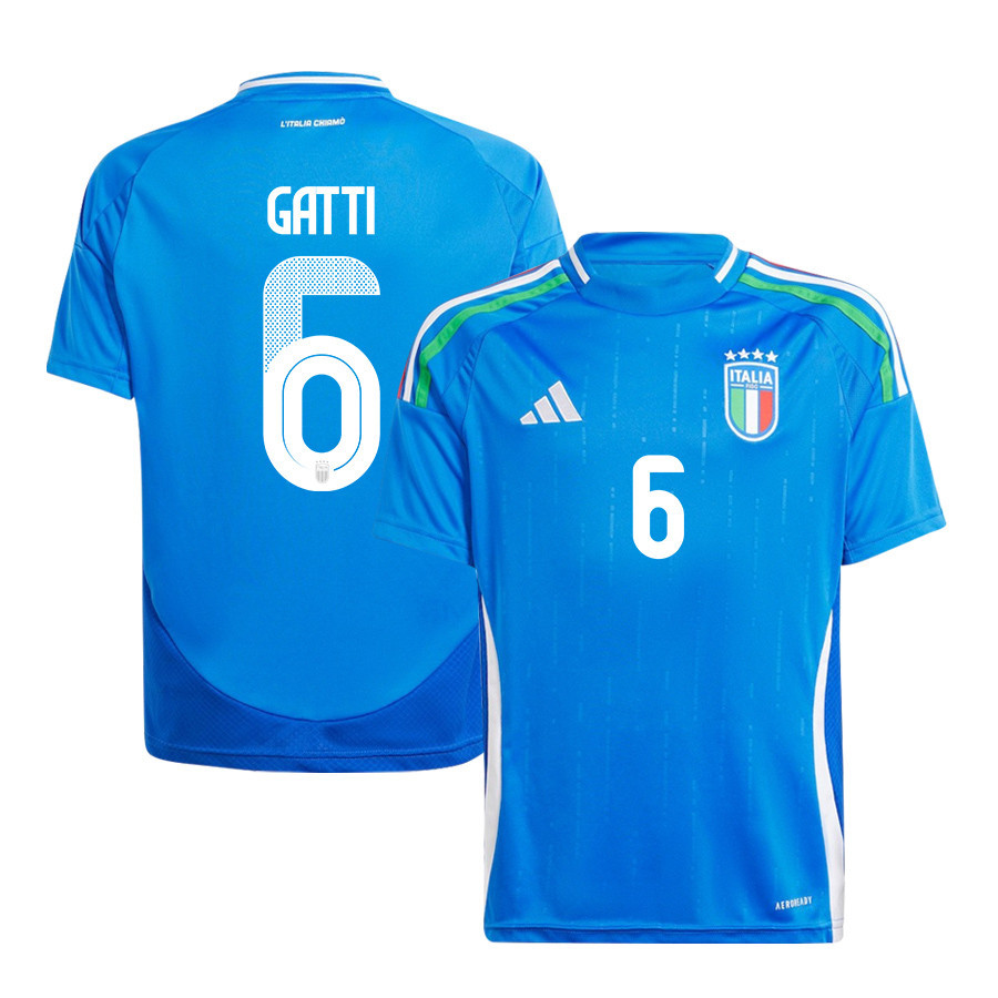Federico Gatti 6 Italy National Team 2024/25 Home YOUTH Jersey - Blue