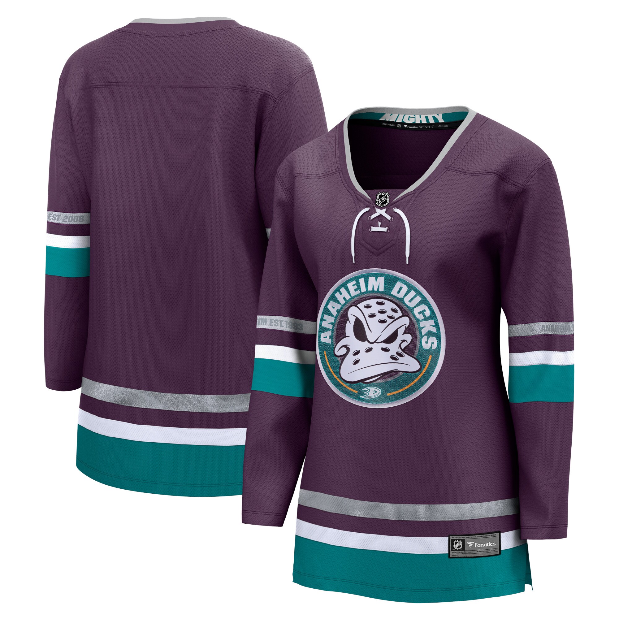 Anaheim Ducks Fanatics Women's 30th Anniversary Premier Breakaway Jersey\u00c2\u00a0\u00e2\u20ac\u201c Purple