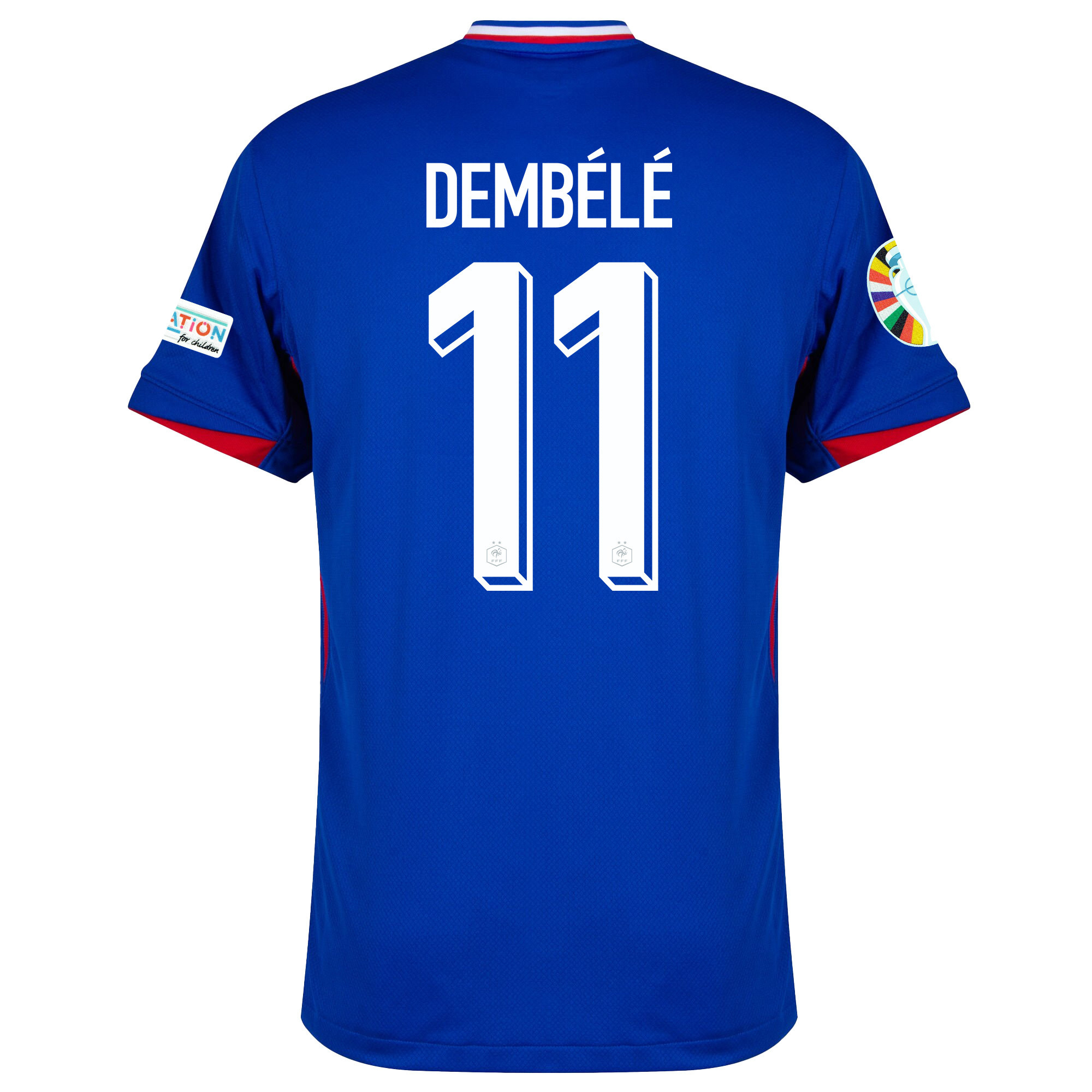 Ousmane Dembélé 11 France National Team 2024/25 Home Jersey - Euro UEFA Patch - Men, Blue