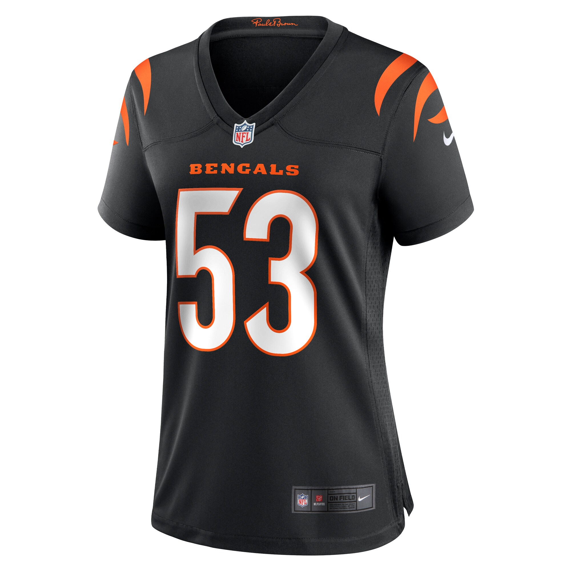 TJ Pesefea Cincinnati Bengals  Women's Team Game Jersey -  Black
