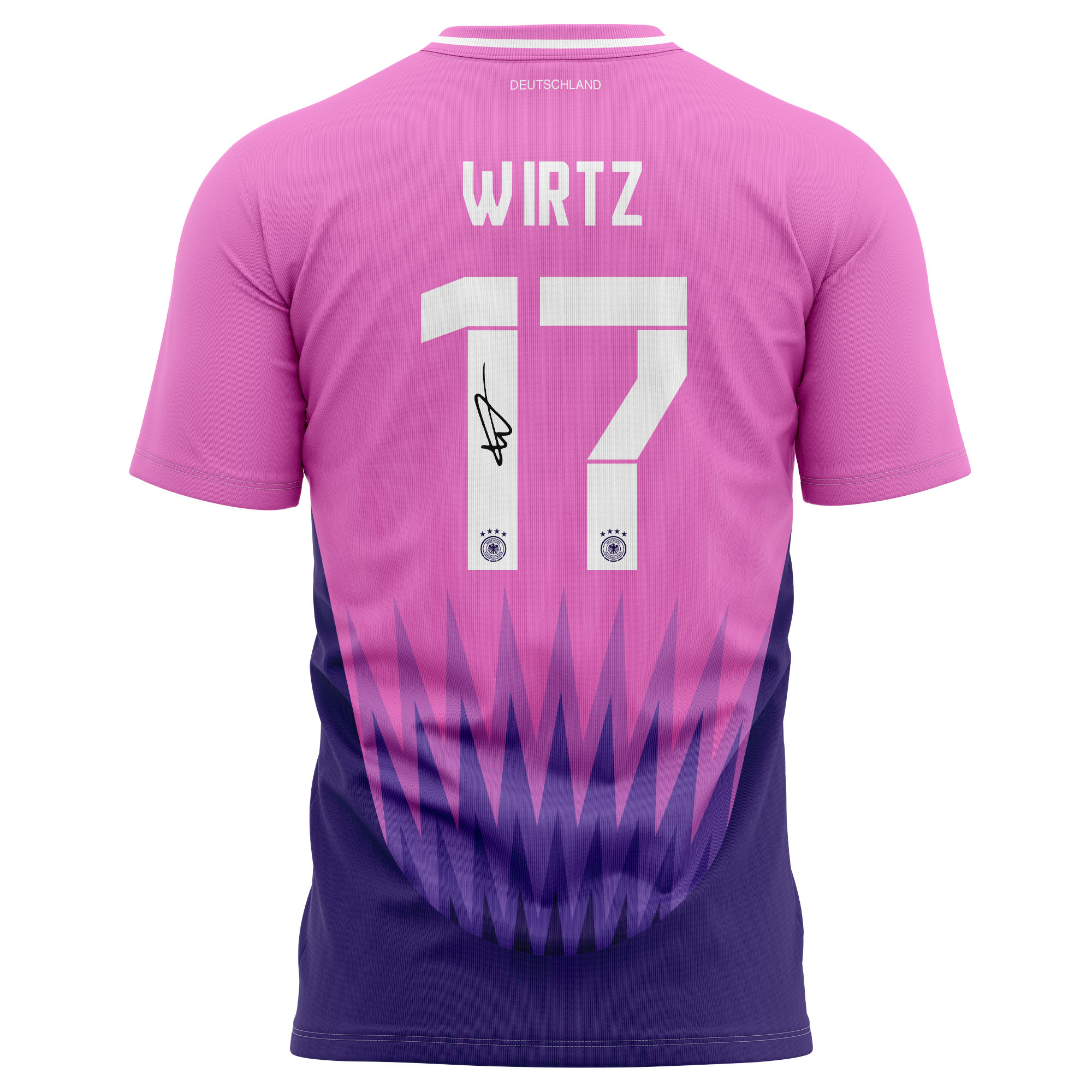 Florian Wirtz 17 Signed Germany National Team 2024 Away Kits AOP T-shirt Autographed- Purple