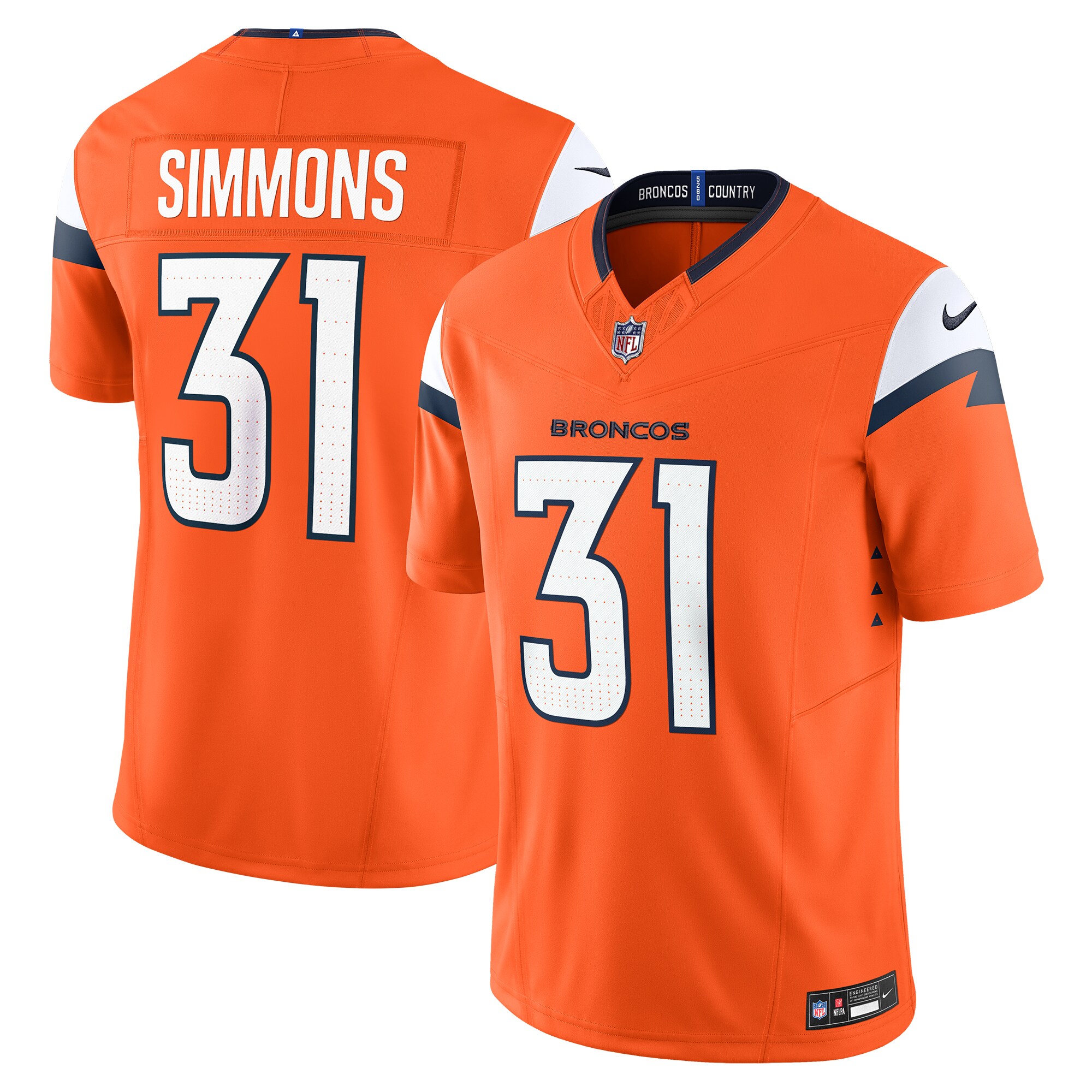 Justin Simmons Denver Broncos  Vapor F.U.S.E. Limited Jersey - Orange