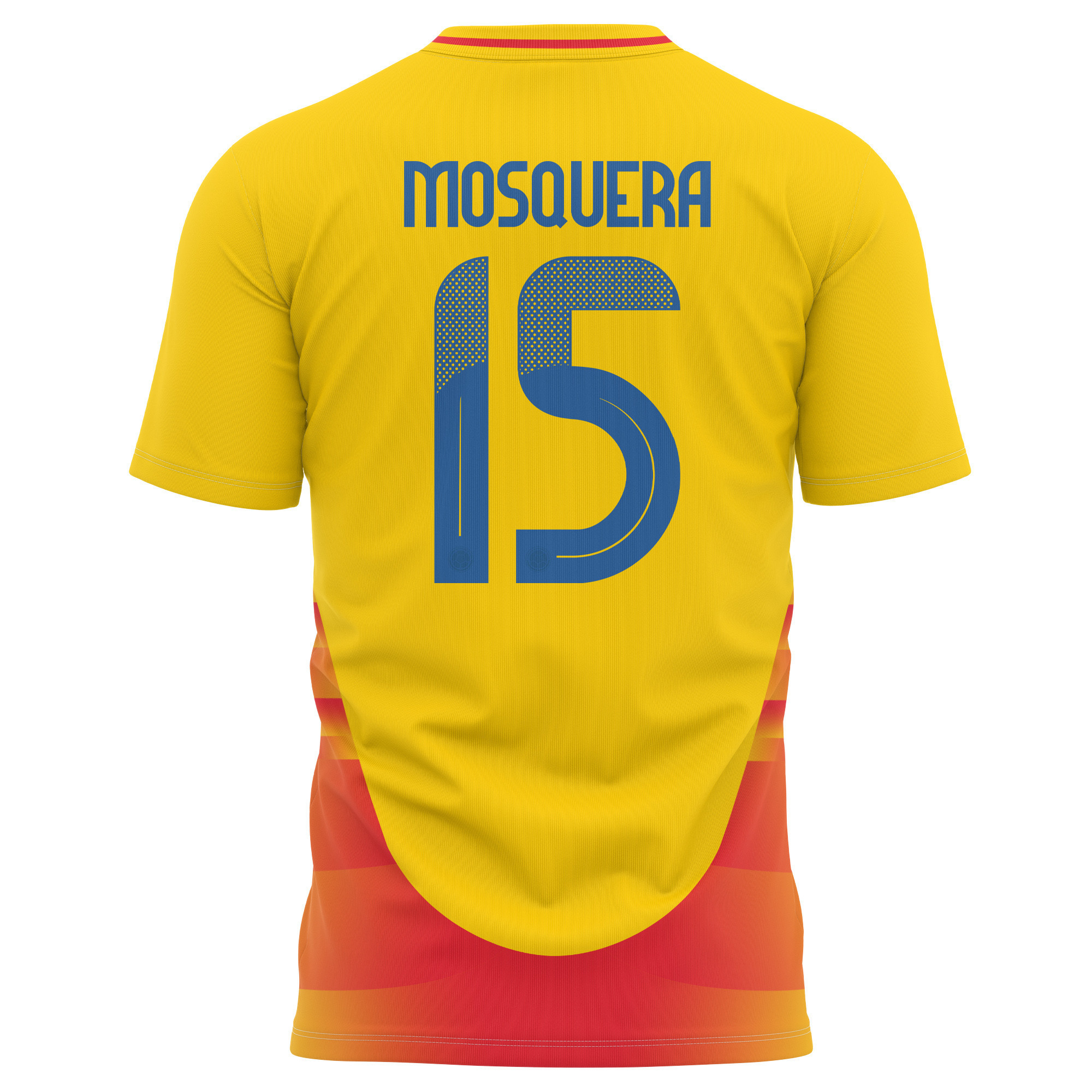 Yerson Mosquera 15 Colombia National Team 2024 Home Kits AOP T-shirt - Yellow