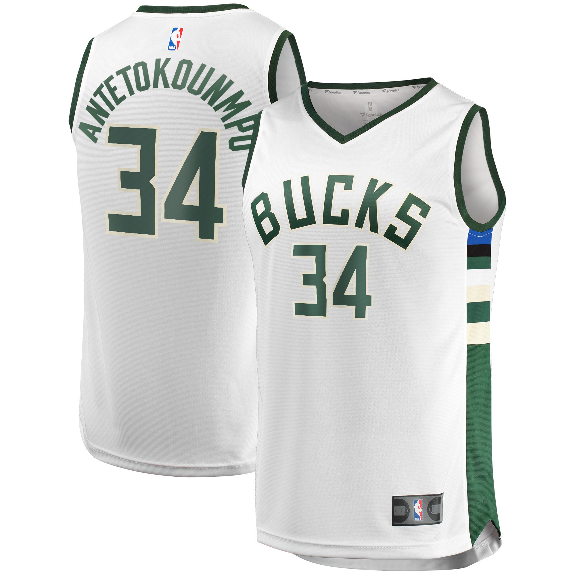 Giannis Antetokounmpo Milwaukee Bucks Fanatics Fast Break Replica Player Jersey - Association Edition - White