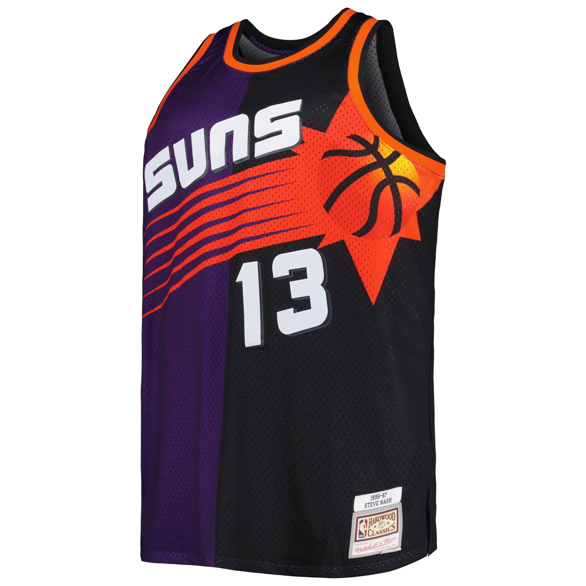 Steve Nash Phoenix Suns Mitchell & Ness Big & Tall Hardwood Classics 1996\/97 Split Swingman Jersey - Purple\/Black