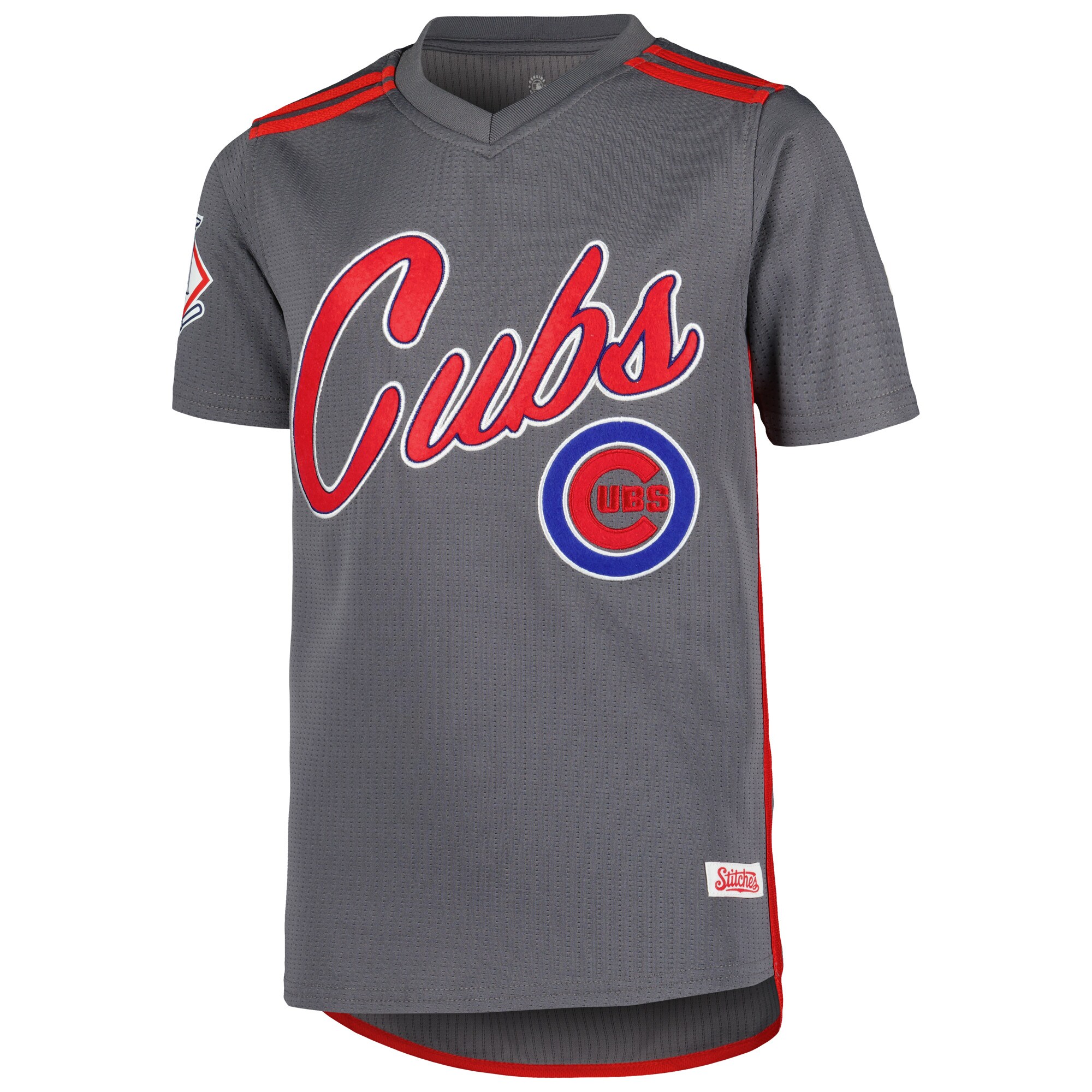 Chicago Cubs Stitches Youth Team V-Neck Jersey - Charcoal