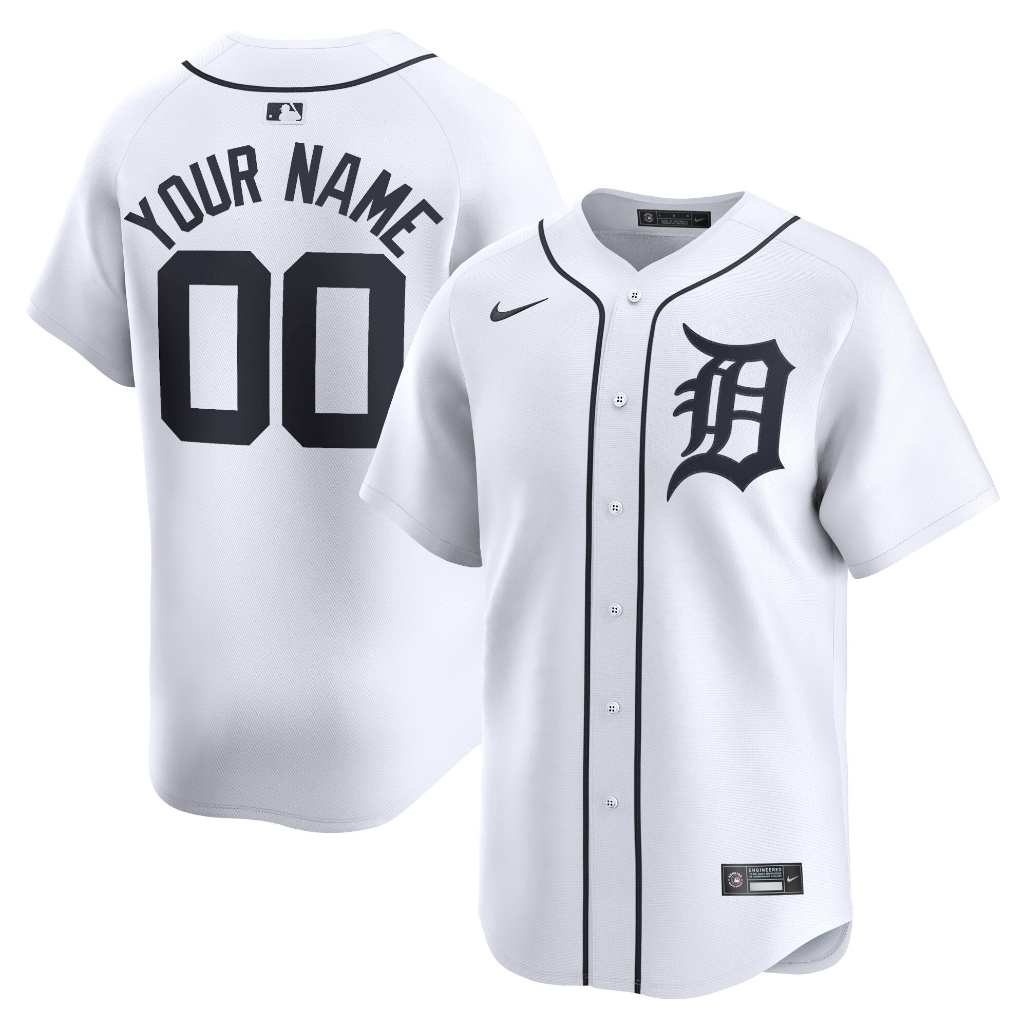 Detroit Tigers  Home Limited Custom Jersey - White
