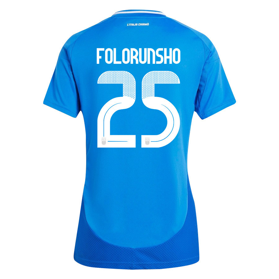 Michael Folorunsho 25 Italy National Team 2024/25 Home Women Jersey - Blue