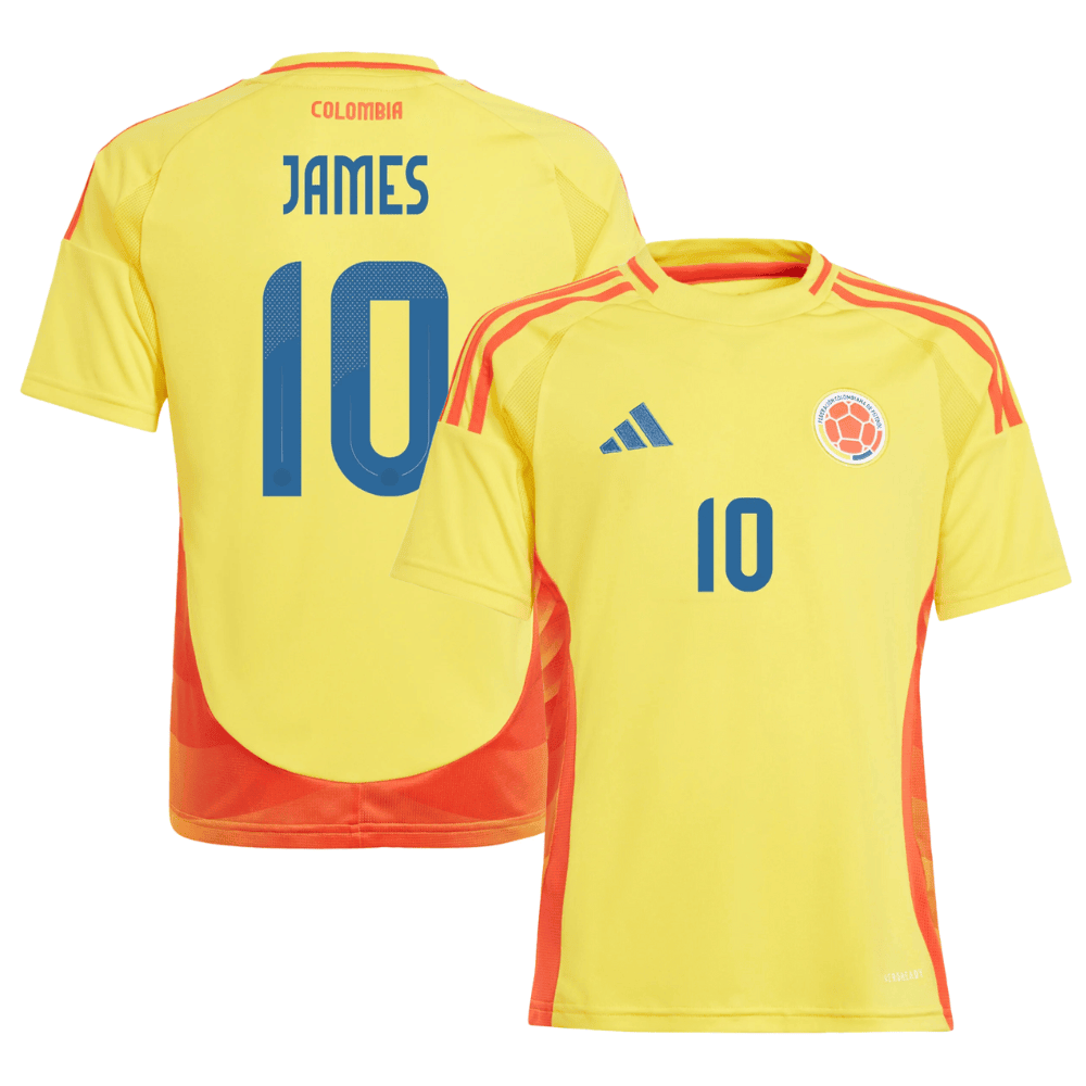James Rodríguez 10 Colombia National Team 2024 Home YOUTH Jersey - Yellow