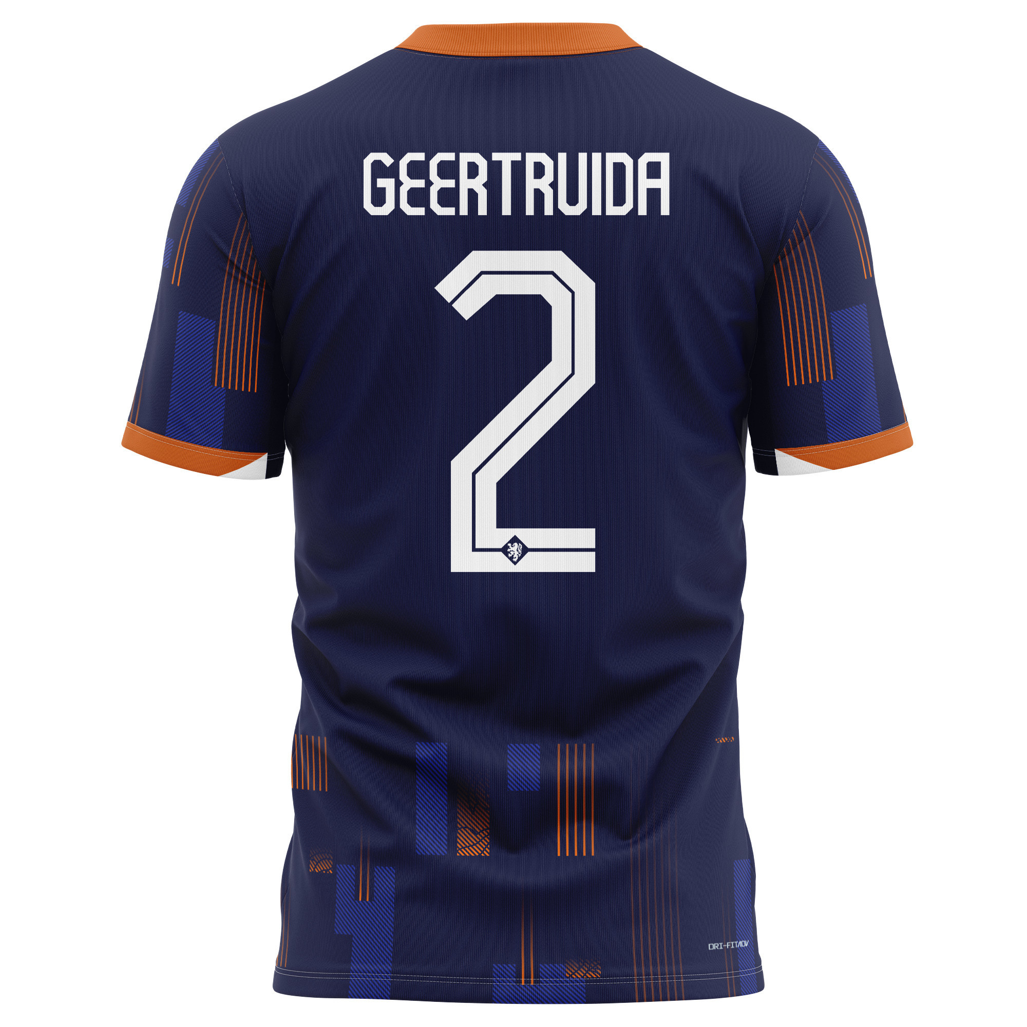 Lutsharel Geertruida 2 Netherlands National Team 2024 Away Kits AOP T-shirt - Navy