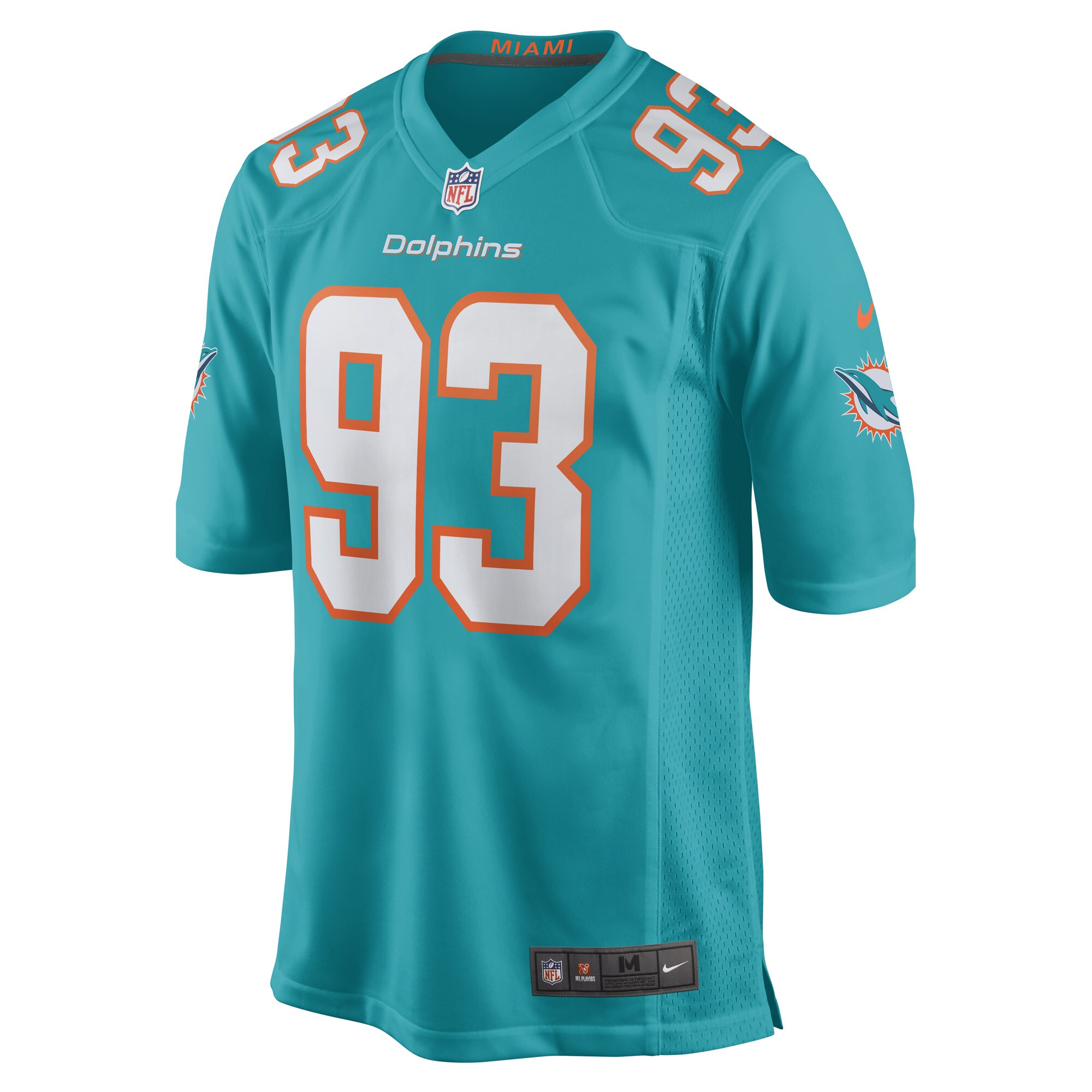 Trey Flowers Miami Dolphins  Game Player Jersey - Aqua
