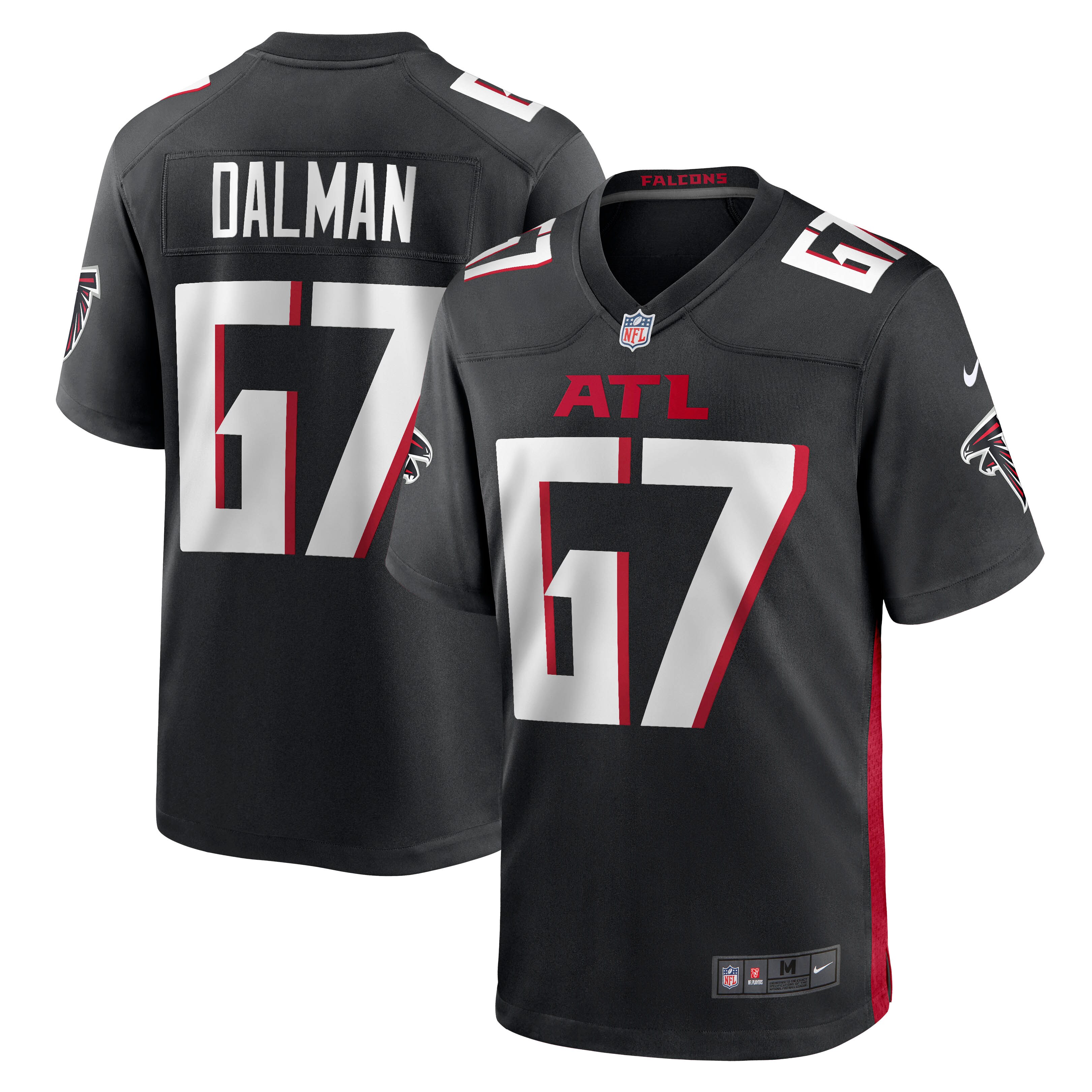 Drew Dalman Atlanta Falcons  Game Jersey - Black