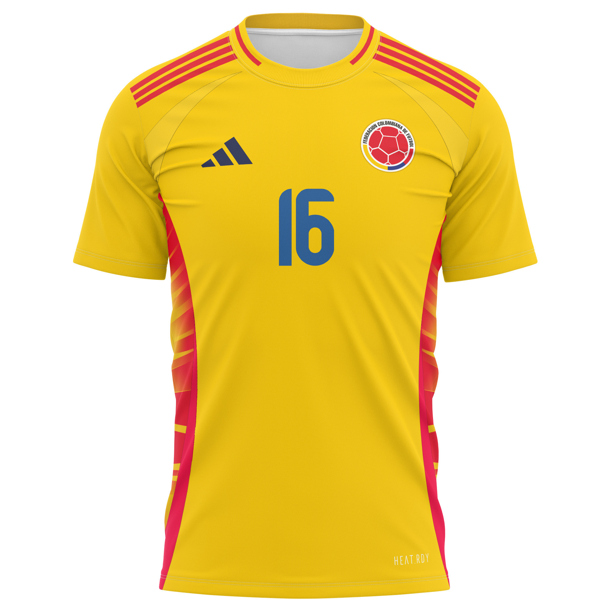 Jefferson Lerma 16 Colombia National Team 2024 Home Kits AOP T-shirt - Yellow