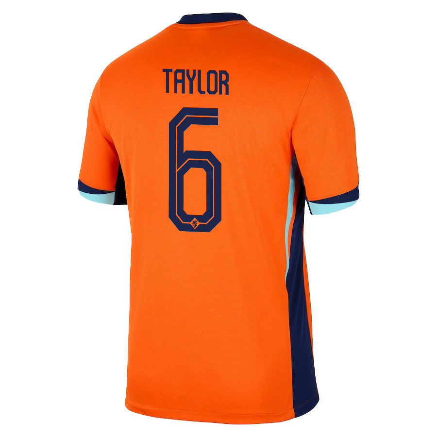 Kenneth Taylor 6 Netherlands National Team 2024/25 Home Men Jersey - Orange