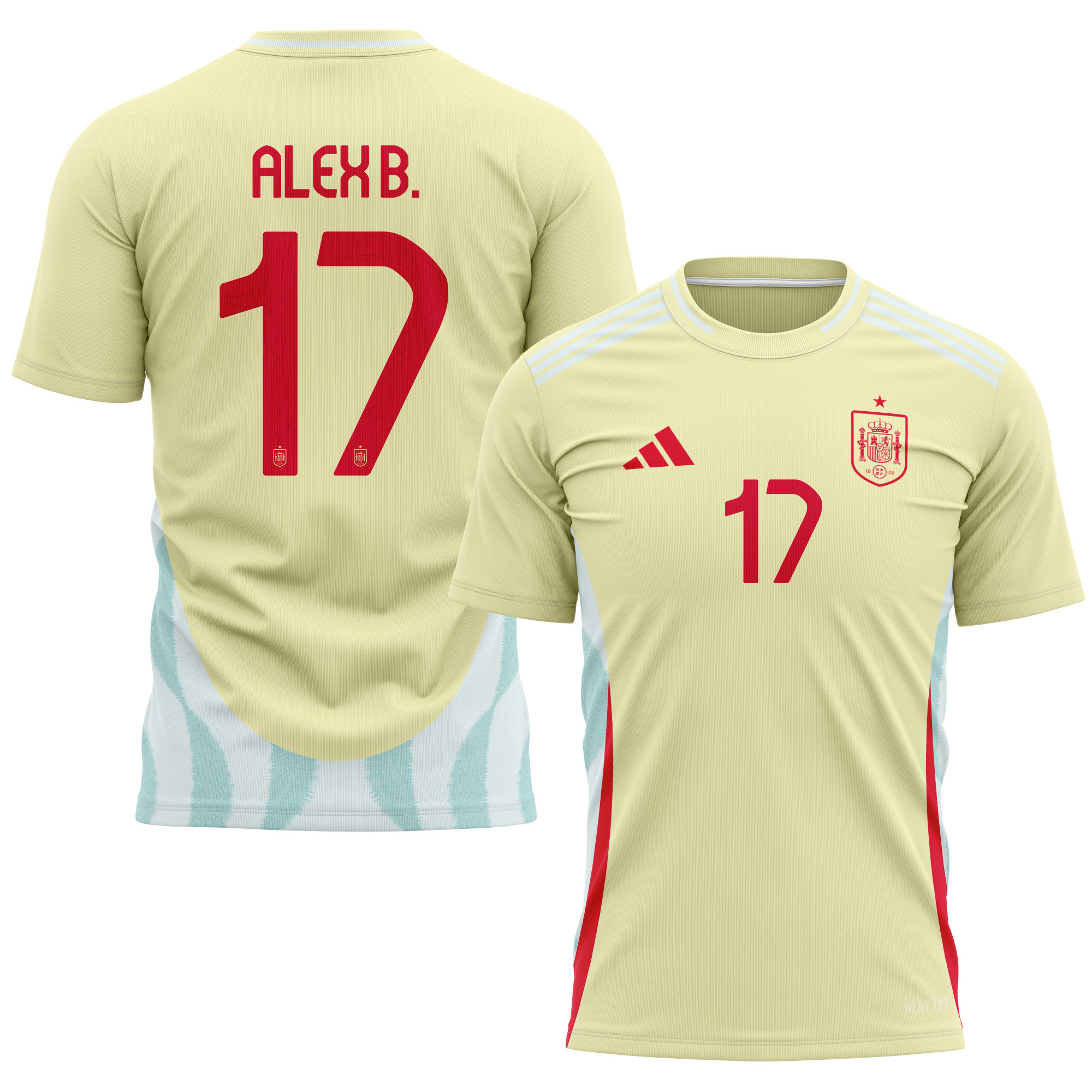 Álex Baena 17 Spain National Team 2024 Away Kits AOP T-shirt - Yellow
