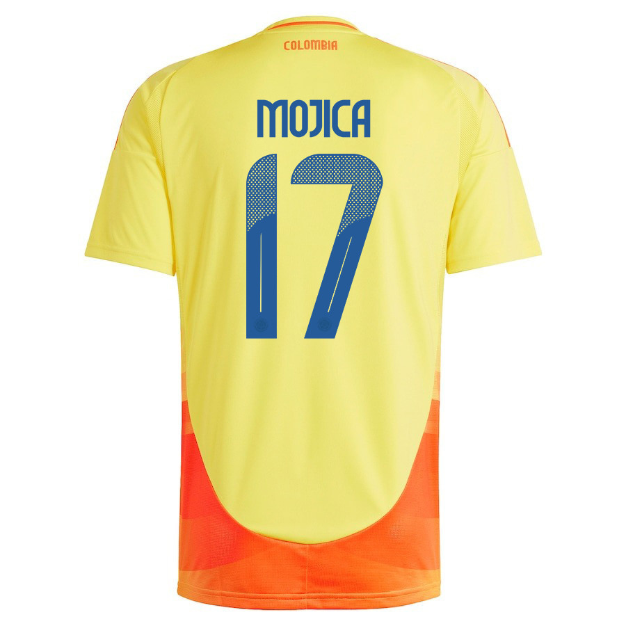 Johan Mojica 17 Colombia National Team 2024/25 Home Men Jersey - Yellow