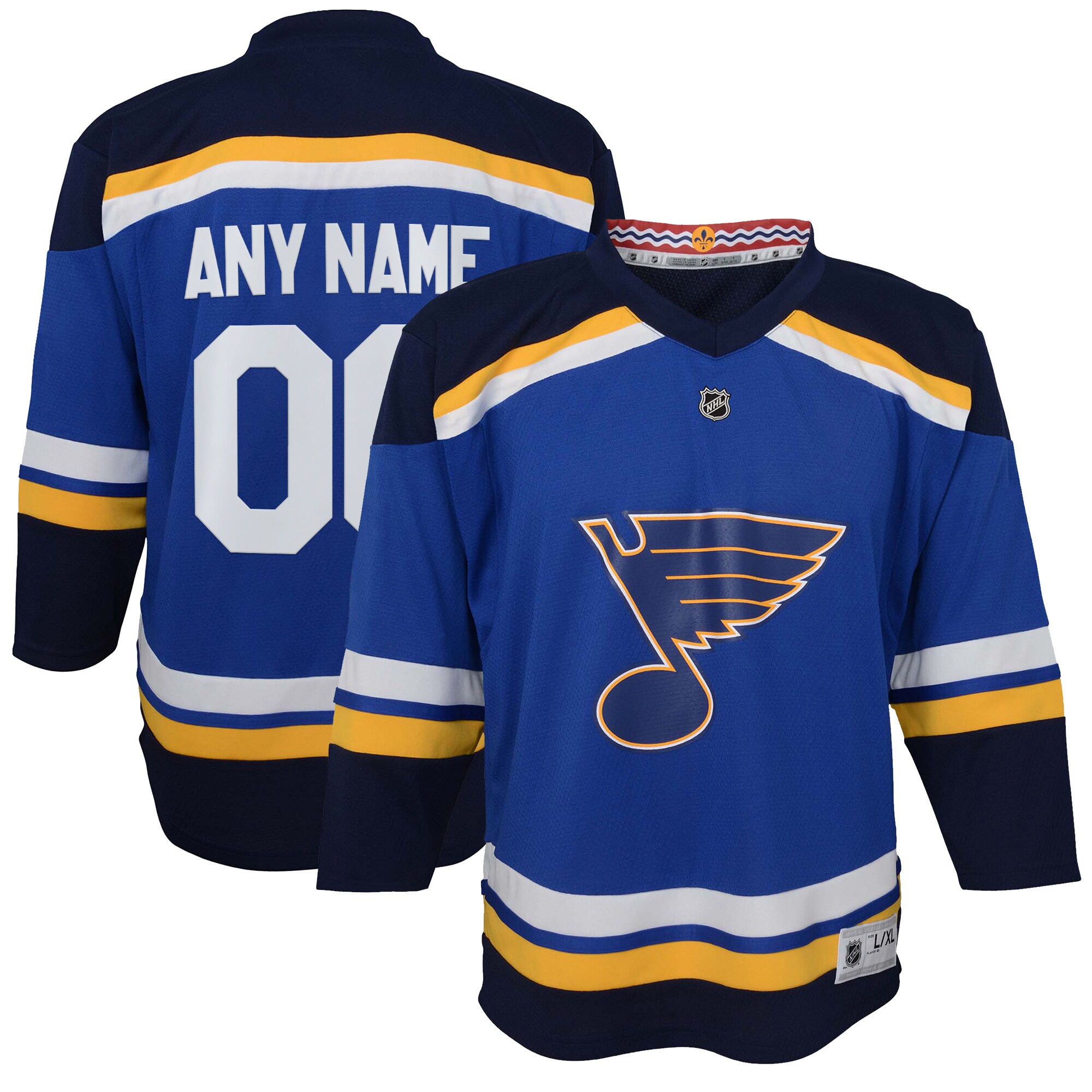 St. Louis Blues Youth Home Replica Custom Jersey - Blue