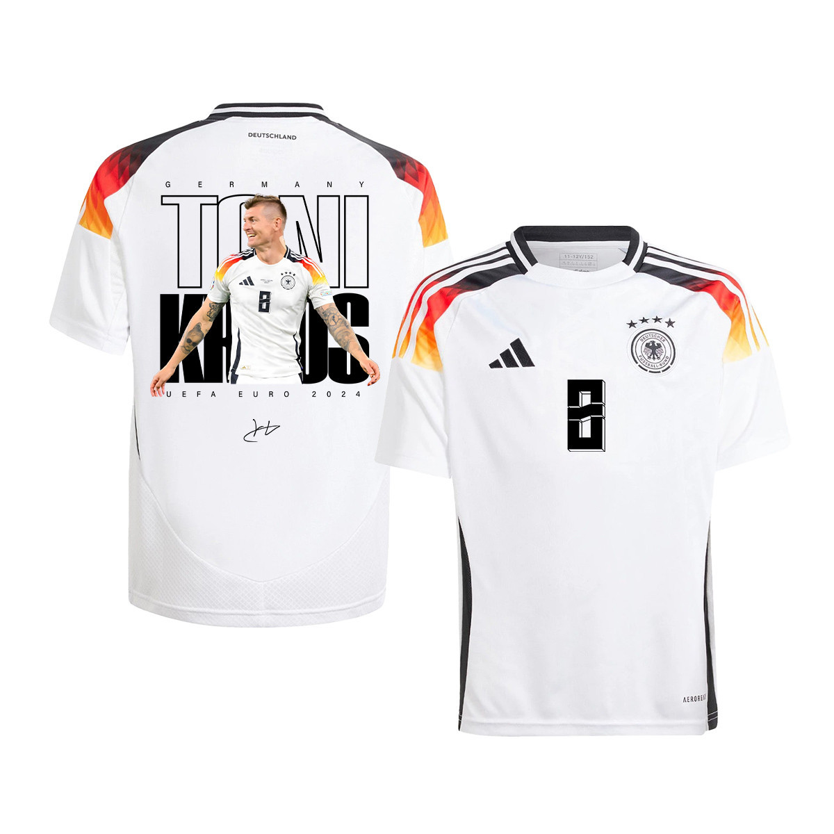 Toni Kroos 8 Signed Legacy Germany National Team 2024 Home YOUTH Jersey - White