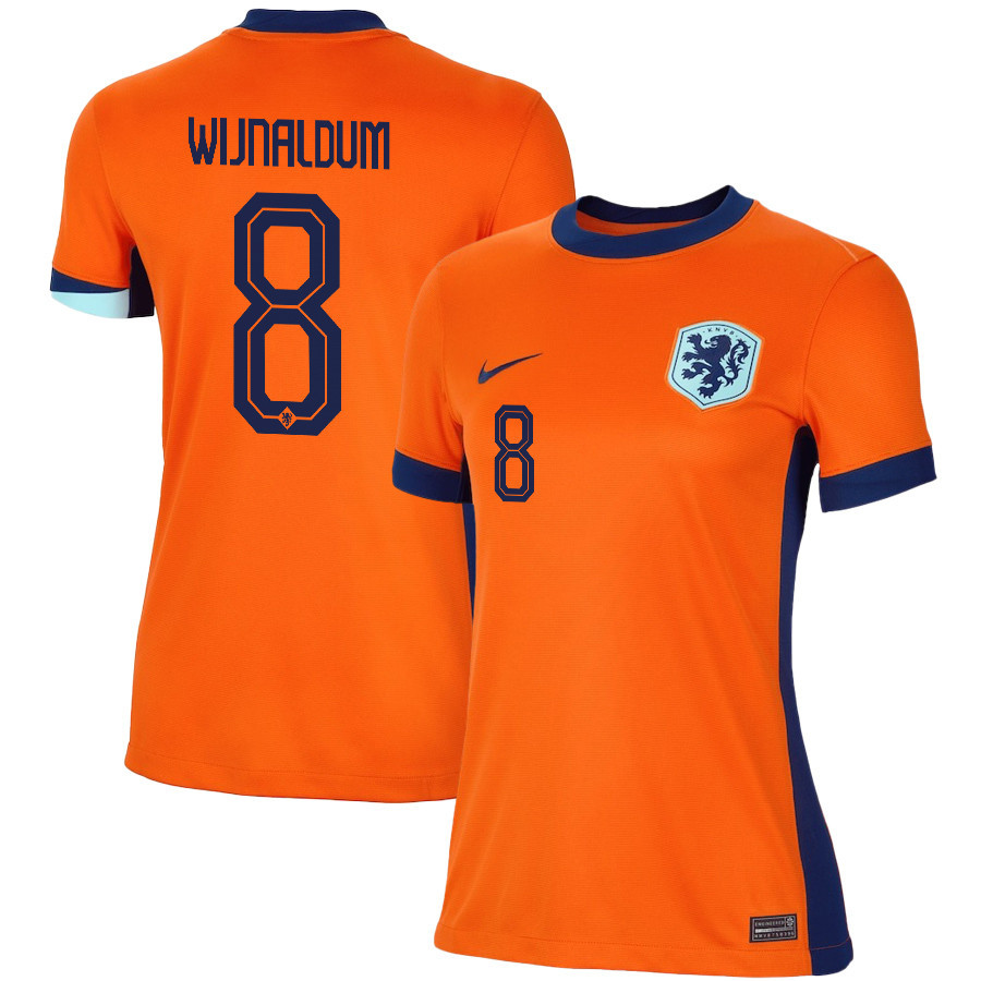 Georginio Wijnaldum 8 Netherlands National Team 2024/25 Home WOMEN Jersey - Orange