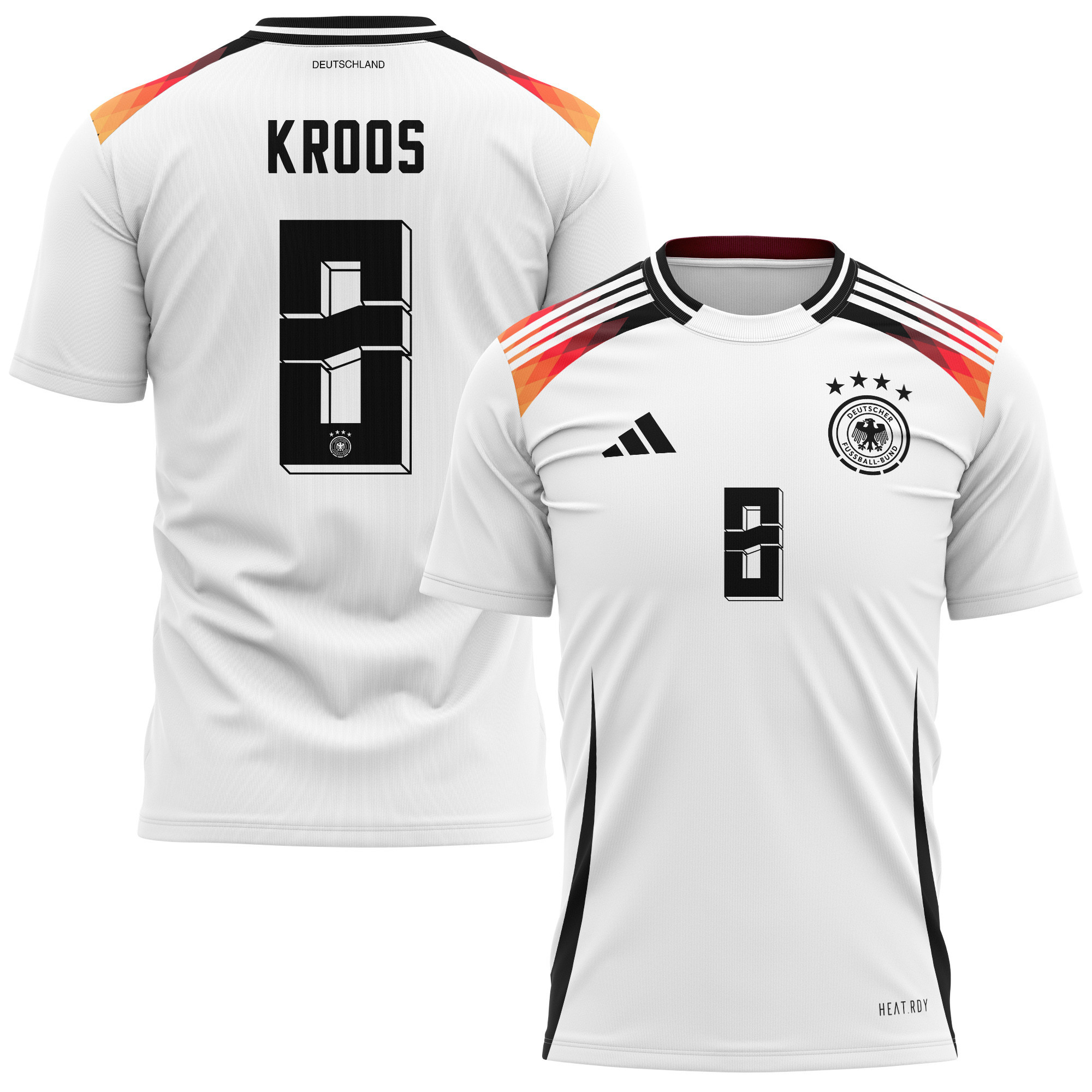 Toni Kroos 8 Germany National Team 2024 Home Kits AOP T-shirt - White