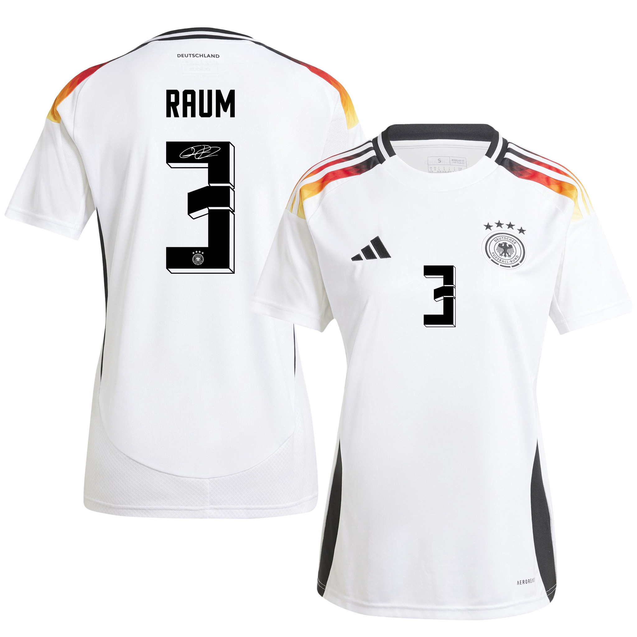 David Raum 3 Signed Germany National Team 2024/25 Home Jersey Autographed - Women