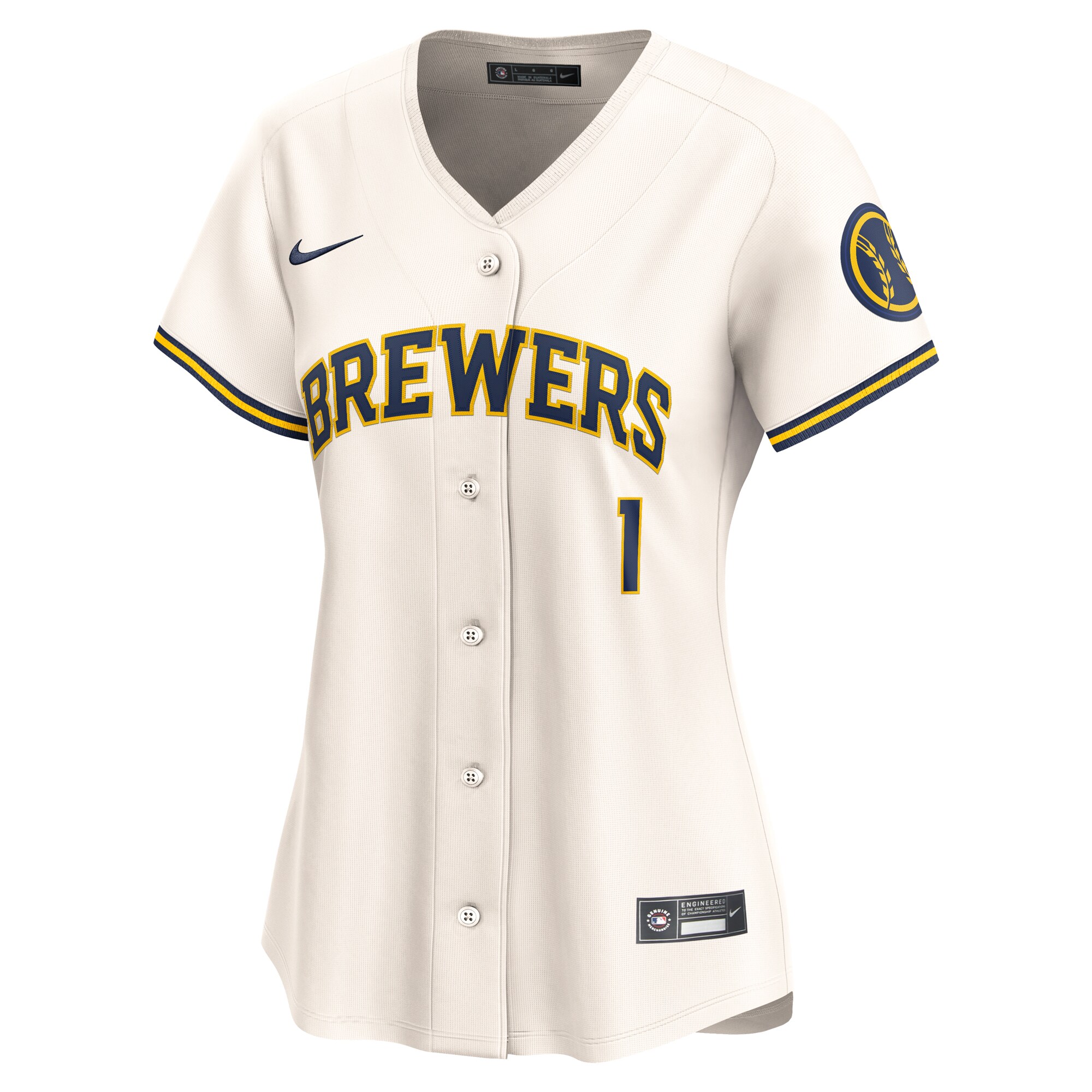 Milwaukee Brewers  Women's #1 Mom Home Limited Jersey - Cream