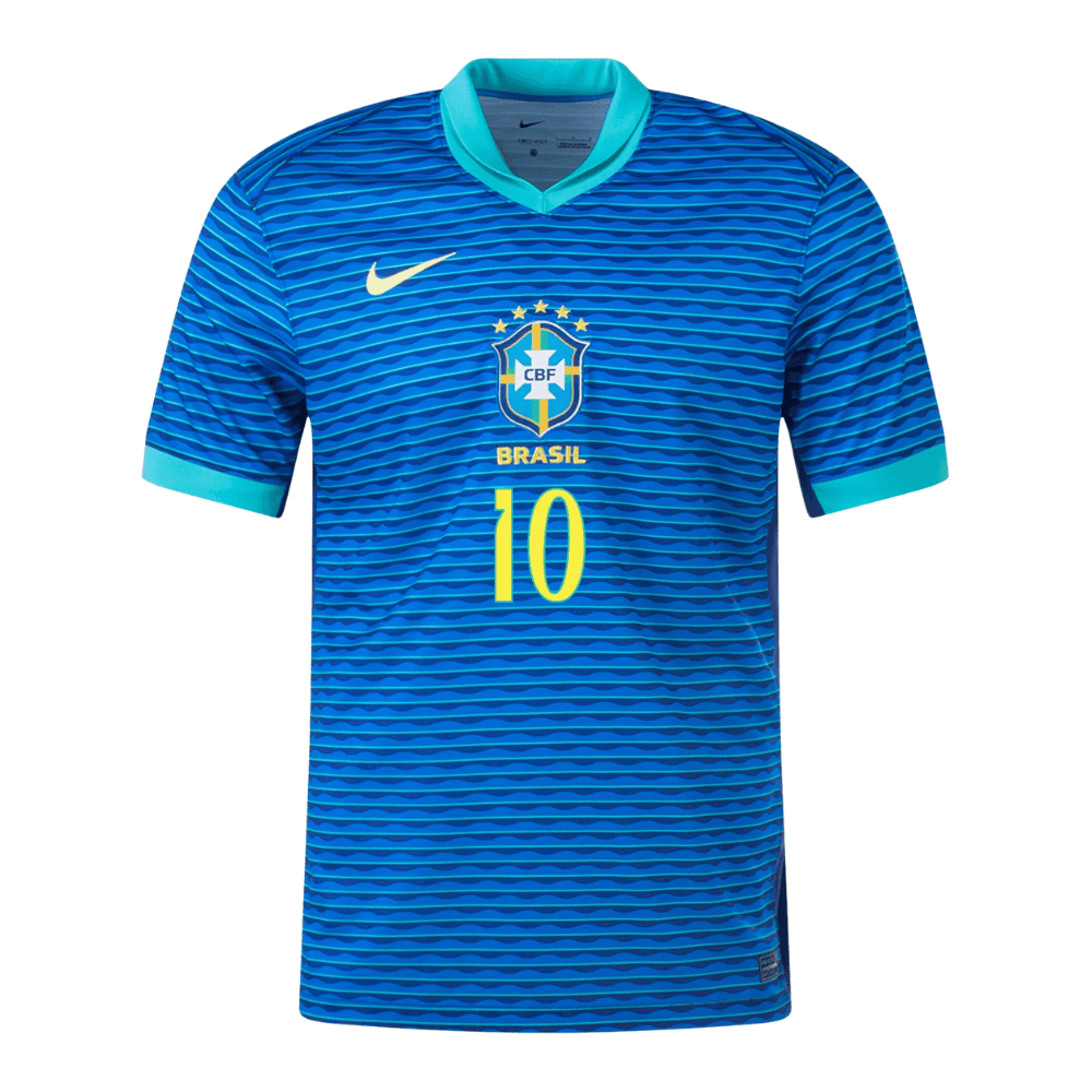 Neymar Jr. 10 Brazil National Team 2024 Away Stadium Men Jersey - Blue