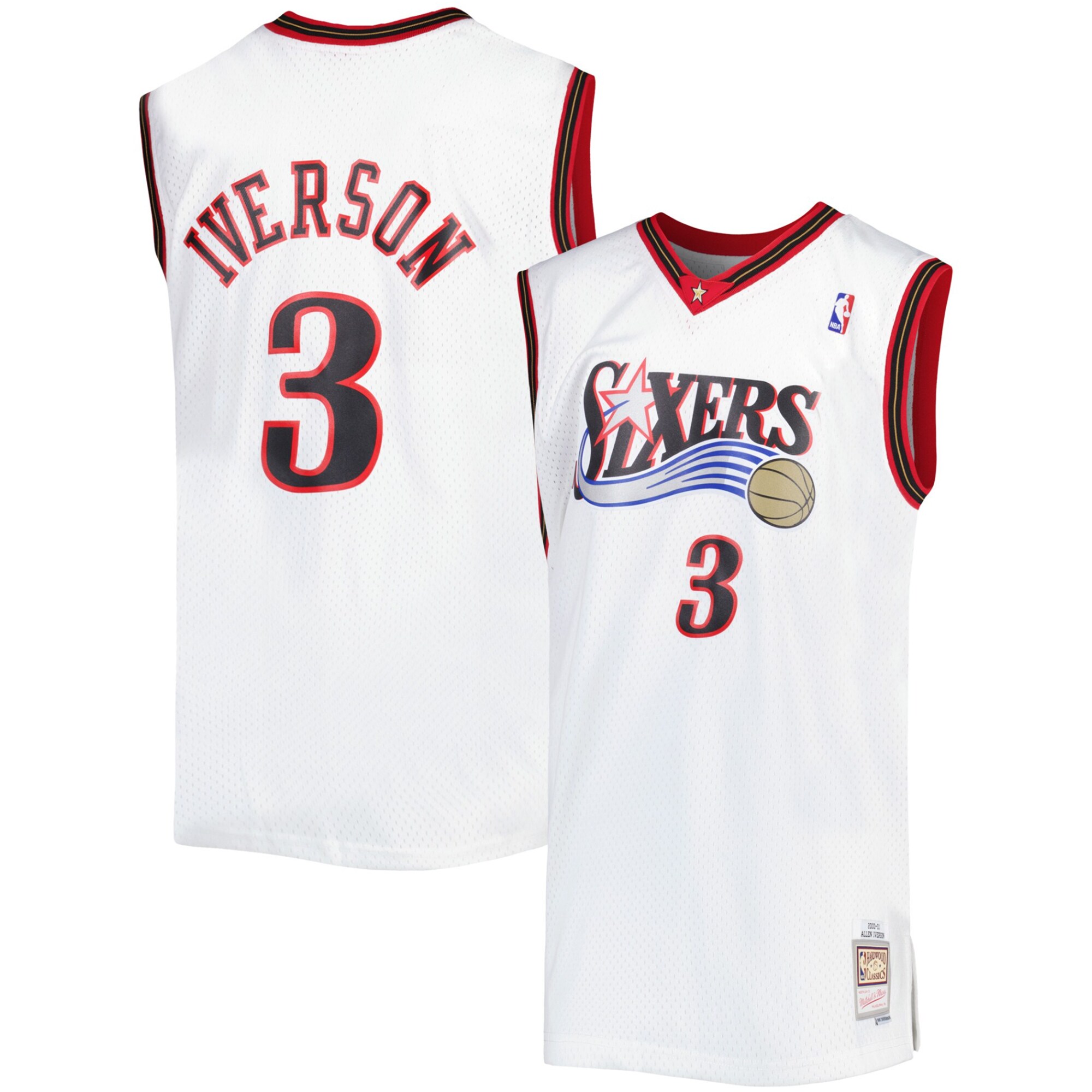 Allen Iverson Philadelphia 76ers Mitchell & Ness Big & Tall Hardwood Classics 1996\/97 Swingman Jersey - White