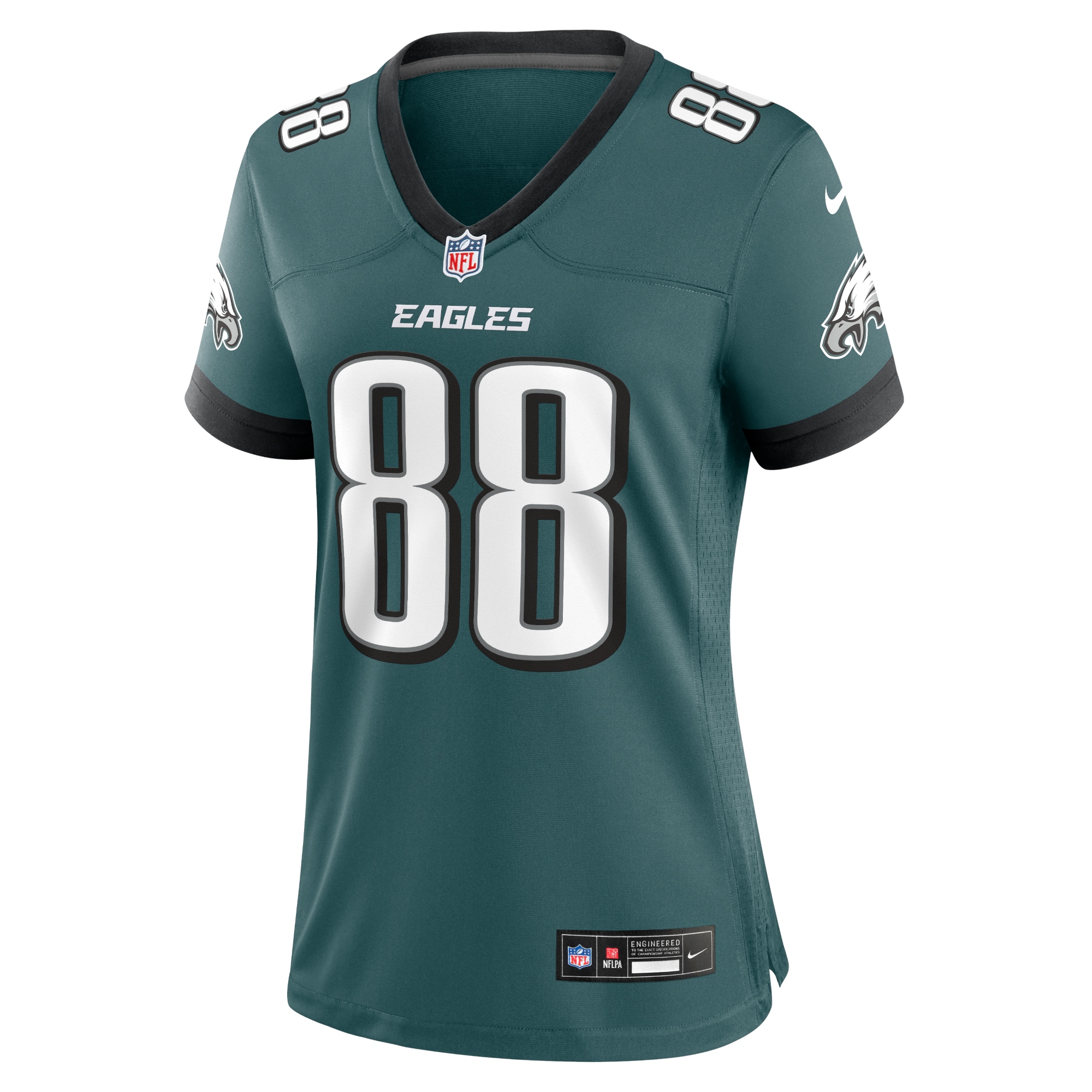 Dallas Goedert Philadelphia Eagles  Women's Team Game Jersey - Midnight Green