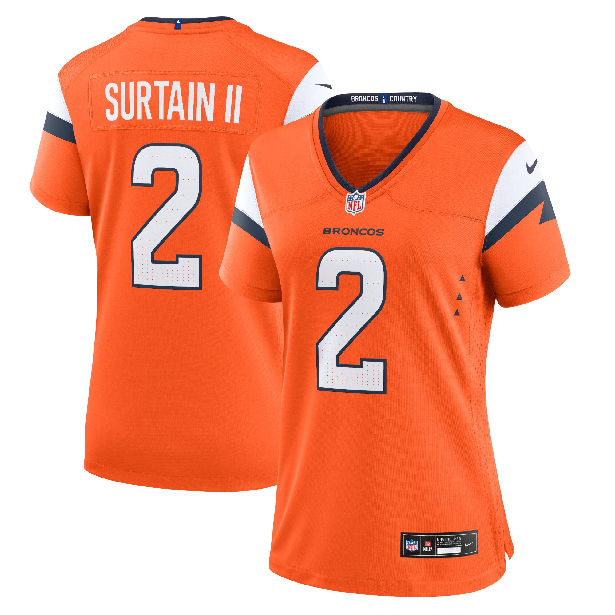 Patrick Surtain II Denver Broncos  Women's Game Jersey - Orange
