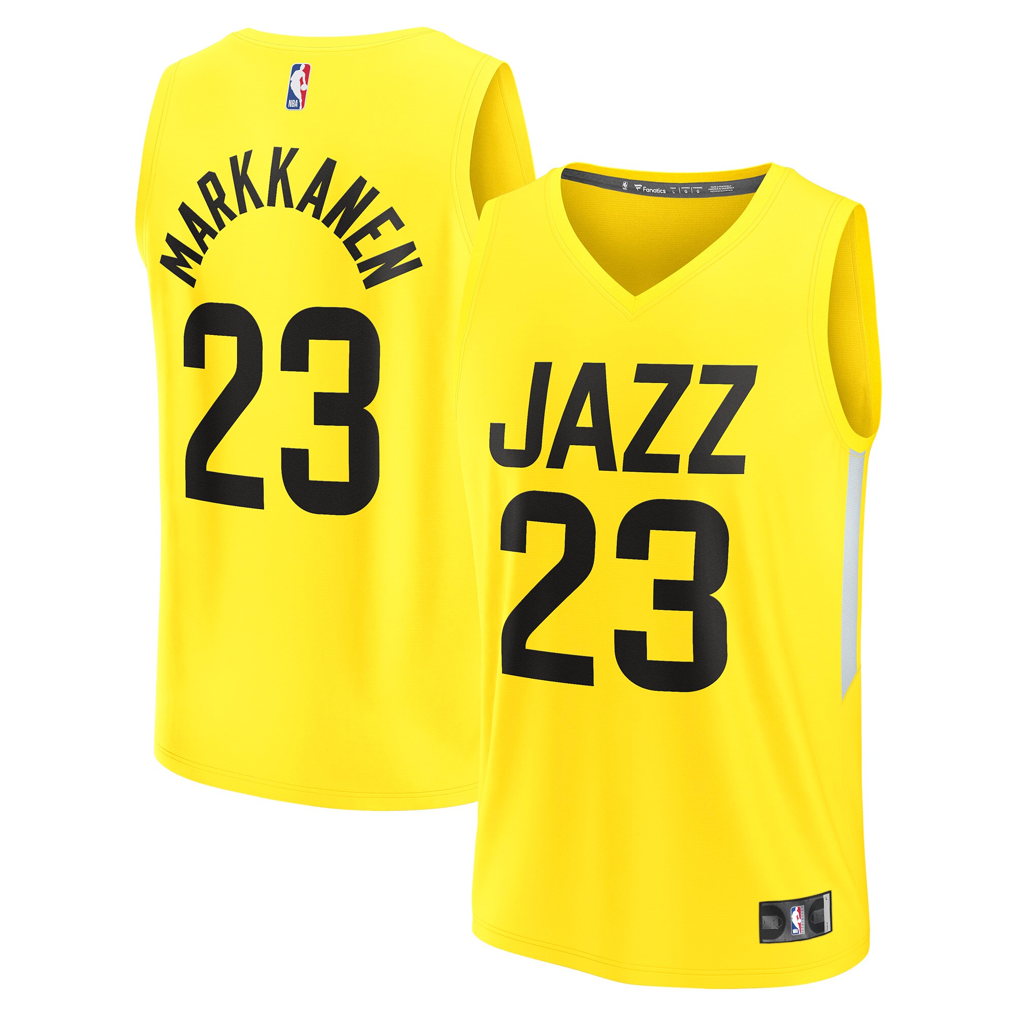 Lauri Markkanen Utah Jazz Fanatics Fast Break Replica Player Jersey - Icon Edition - Yellow