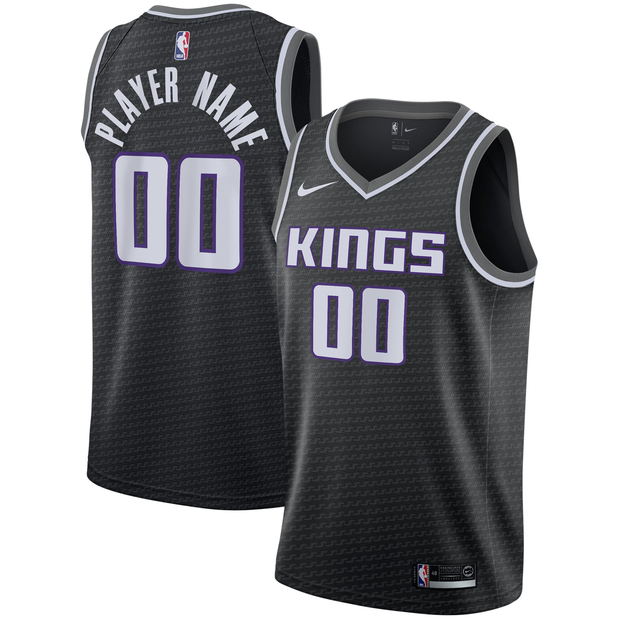 Sacramento Kings  Swingman Custom Jersey Black - Statement Edition