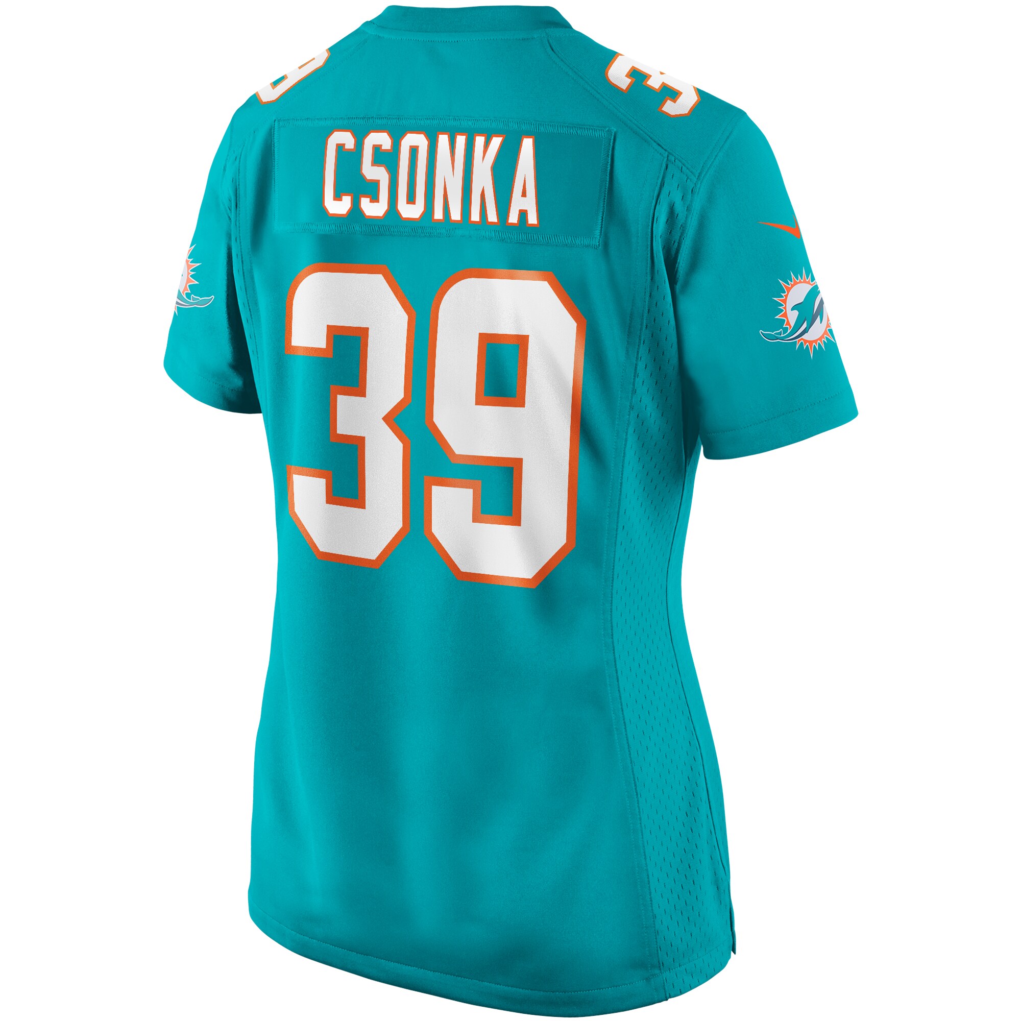 Larry Csonka Miami Dolphins  Women's Game Retired Player Jersey - Aqua