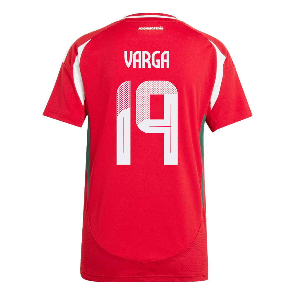 Barnabás Varga 19 Hungary National Team 2024/25 Home WOMEN Jersey - Red