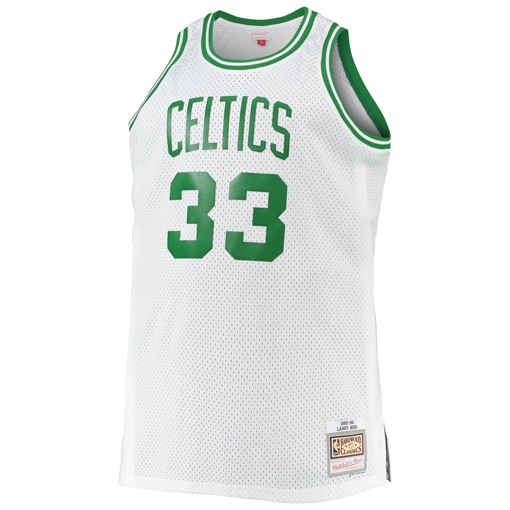 Larry Bird Boston Celtics Mitchell & Ness Big & Tall 1985\/86 Hardwood Classics Swingman Jersey - White