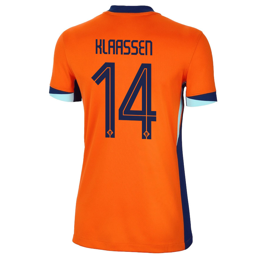Davy Klaassen 14 Netherlands National Team 2024/25 Home WOMEN Jersey - Orange