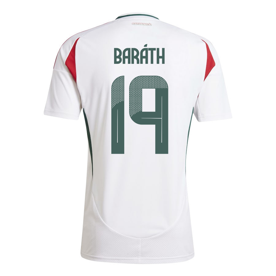 Péter Baráth 19 Hungary National Team 2024/25 Away Men Jersey - White