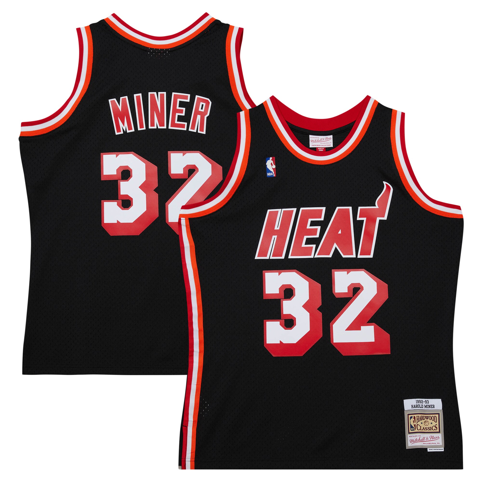 Harold Miner Miami Heat Mitchell & Ness  1992\/93 Hardwood Classics Swingman Throwback Jersey - Black