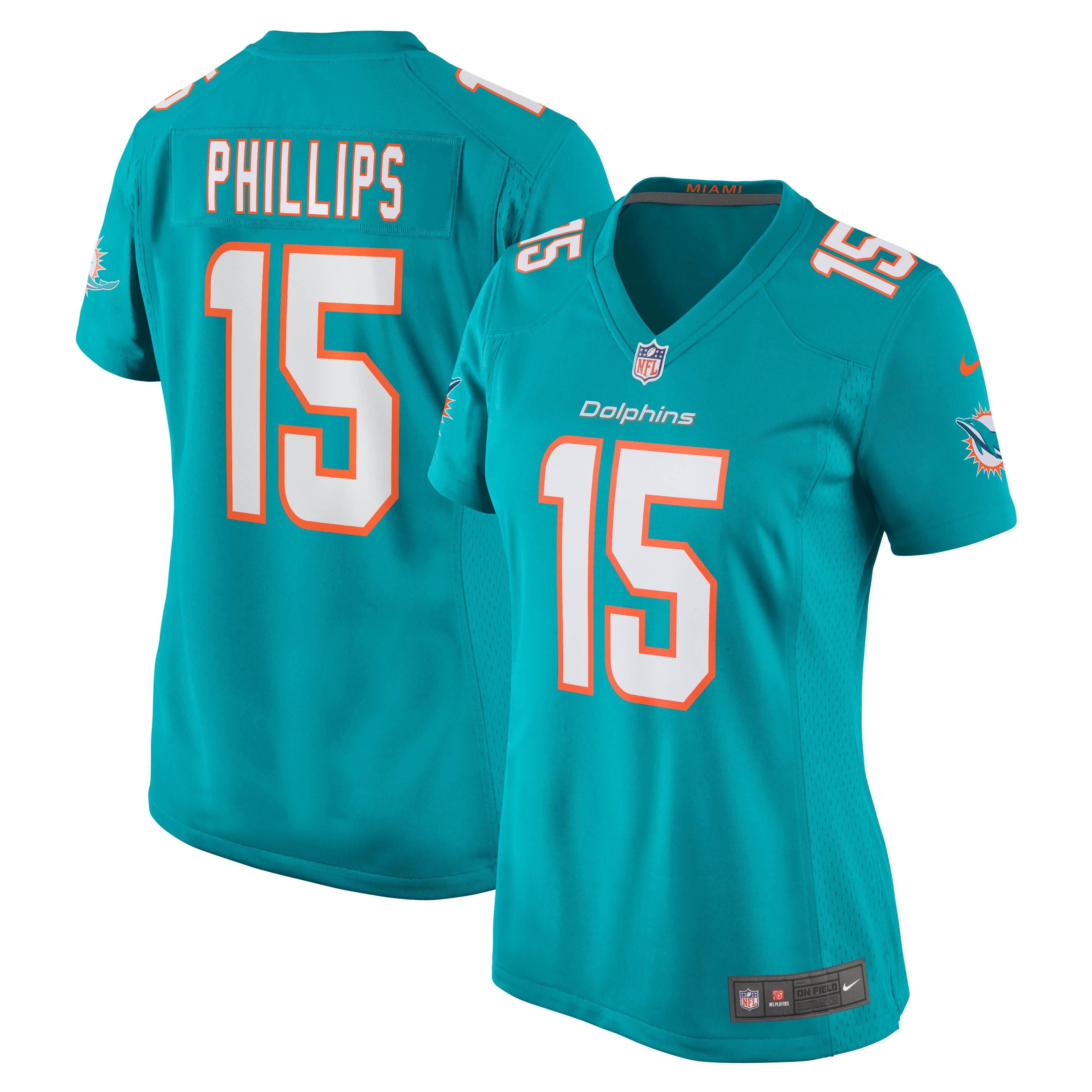 Jaelan Phillips Miami Dolphins  Women's Game Player Jersey - Aqua
