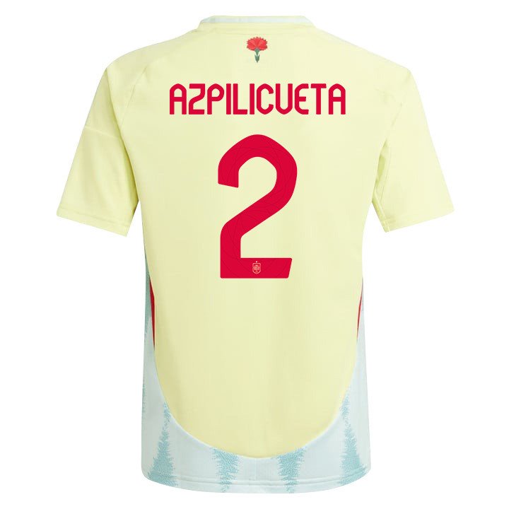 César Azpilicueta 2 Spain National Team 2024 Away YOUTH Jersey - Yellow