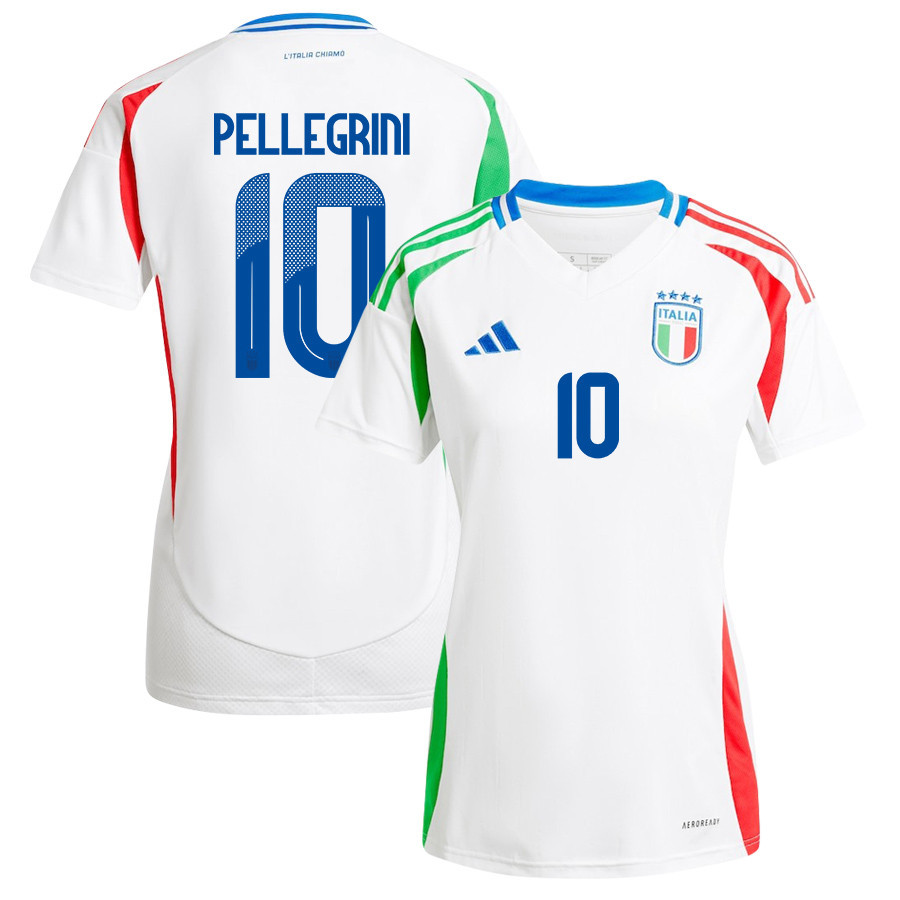 Lorenzo Pellegrini 10 Italy National Team 2024/25 Away Women Jersey - White
