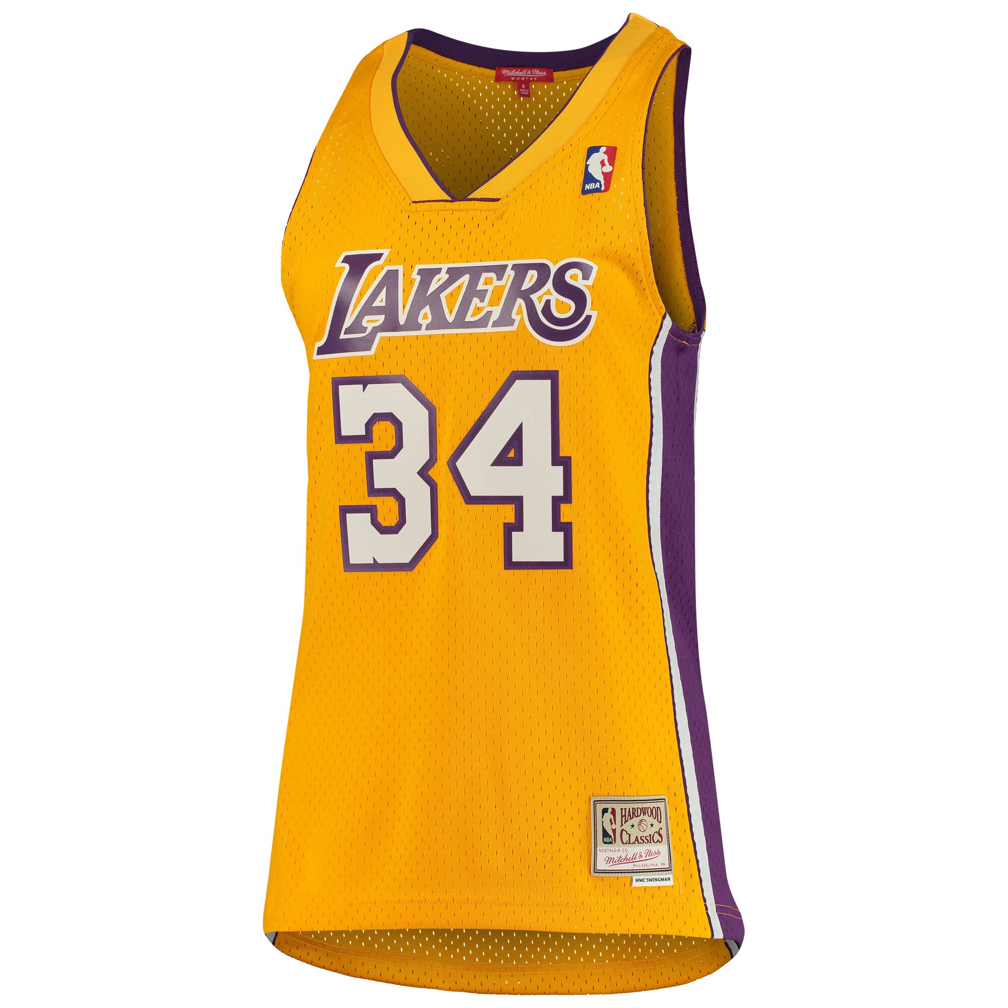 Shaquille O'Neal Los Angeles Lakers Mitchell & Ness Women's 1999\/00 Hardwood Classics Swingman Jersey - Gold