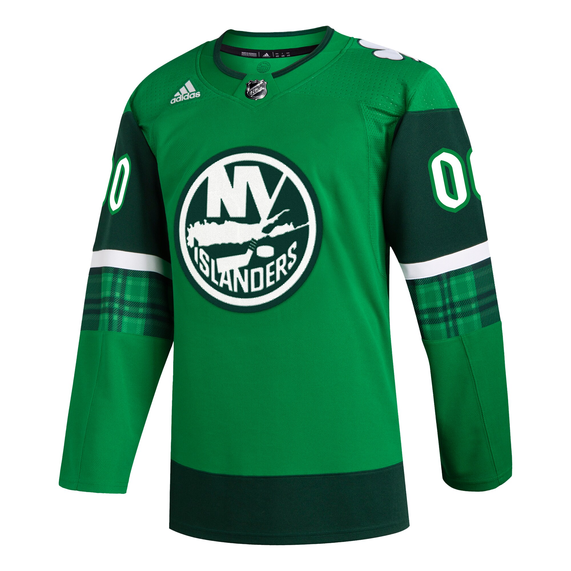 New York Islanders adidas St. Patrick's Day Authentic Custom Jersey - Kelly Green