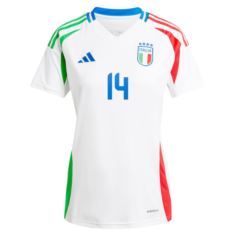 Federico Chiesa 14 Italy National Team 2024 Away Women Jersey - White